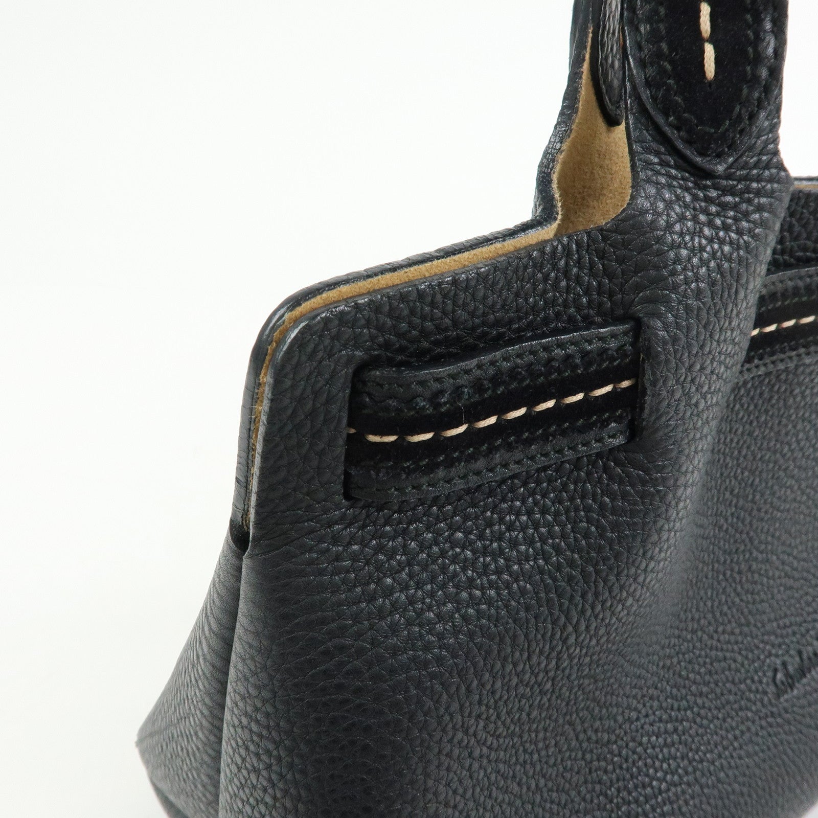 Ferragamo Leather 2Way Bag Tote Bag Hand Bag Black
