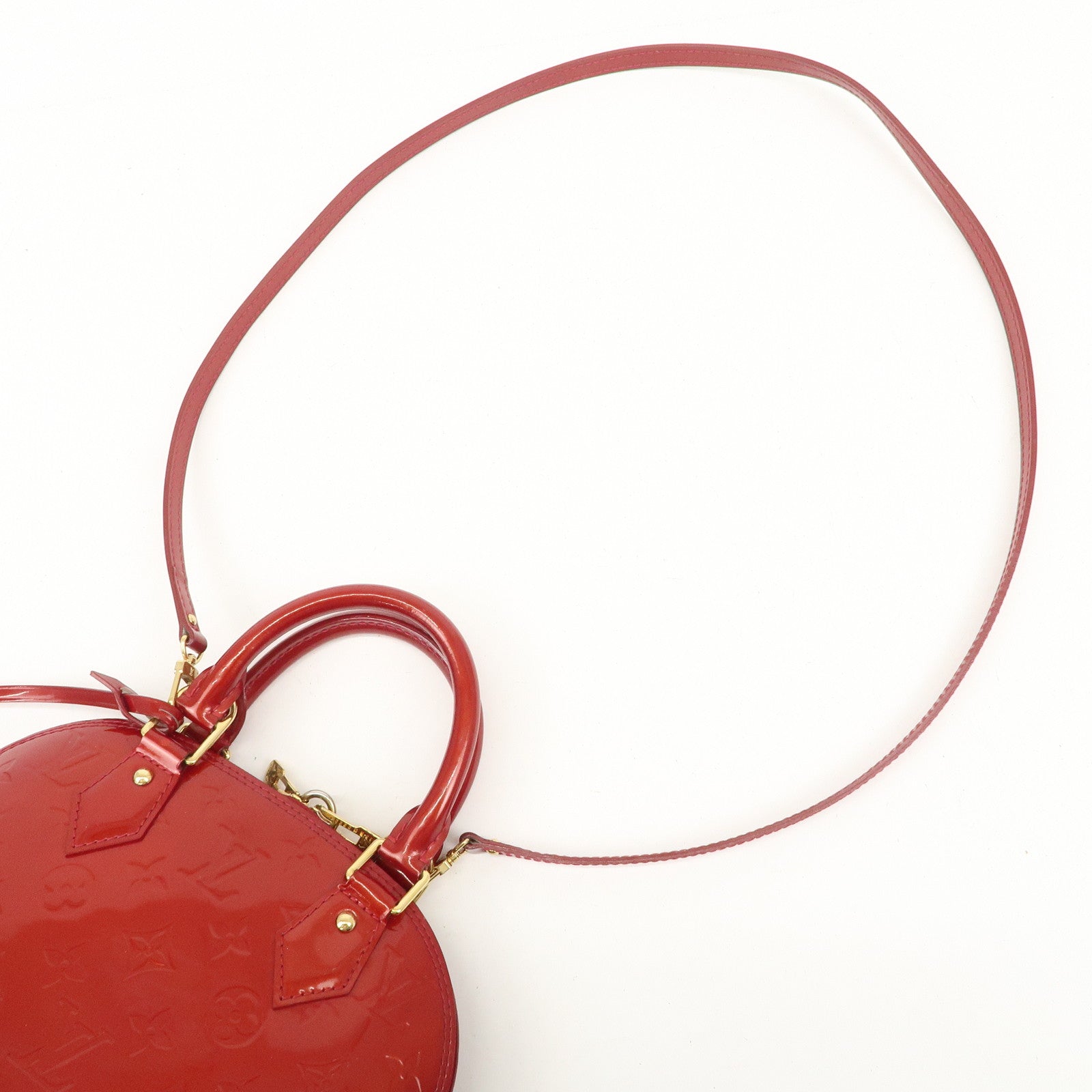 Louis Vuitton Monogram Vernis Alma BB 2Way Bag Red M91606 Used