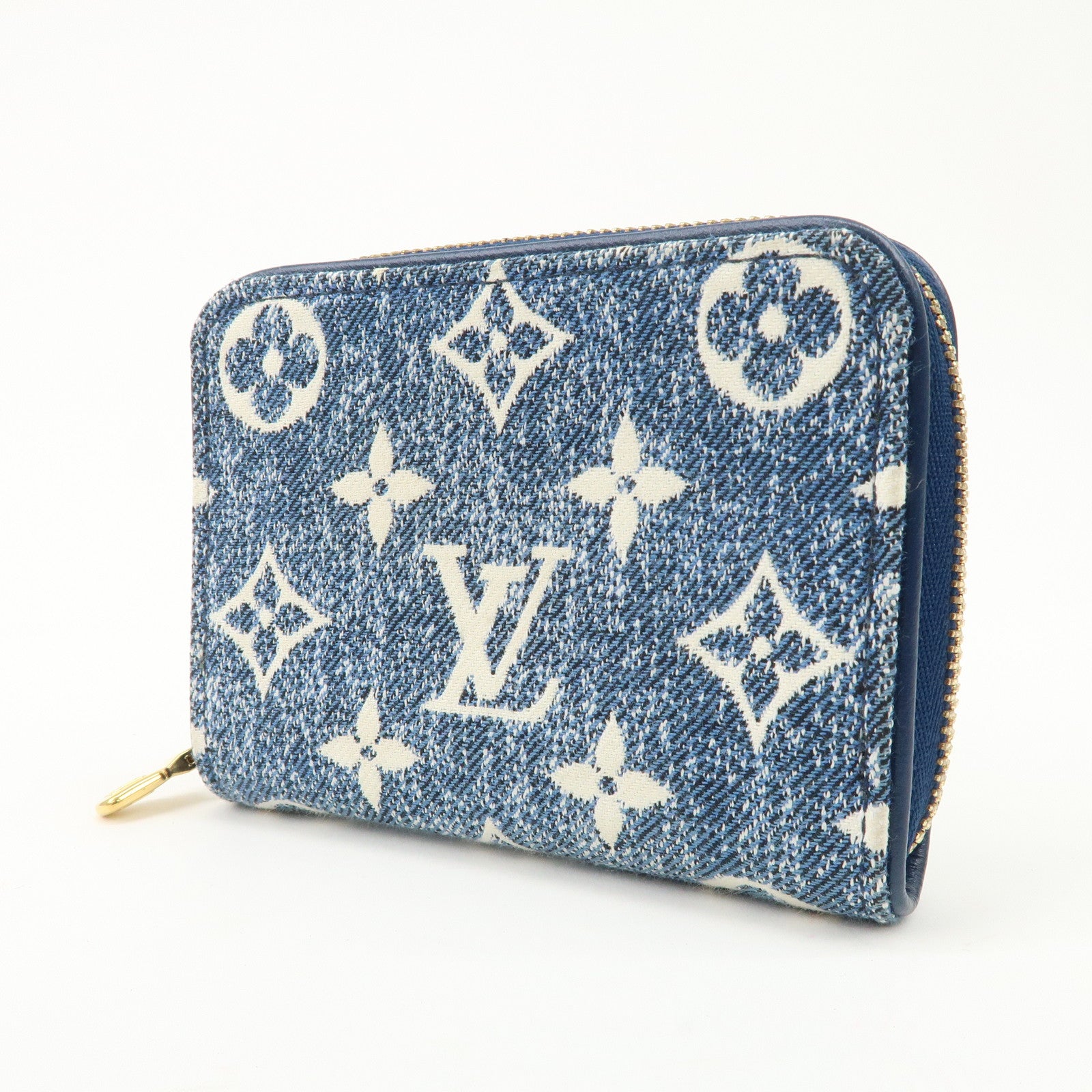 Louis Vuitton Monogram Denim Coin Case Compact Wallet Blue M81185