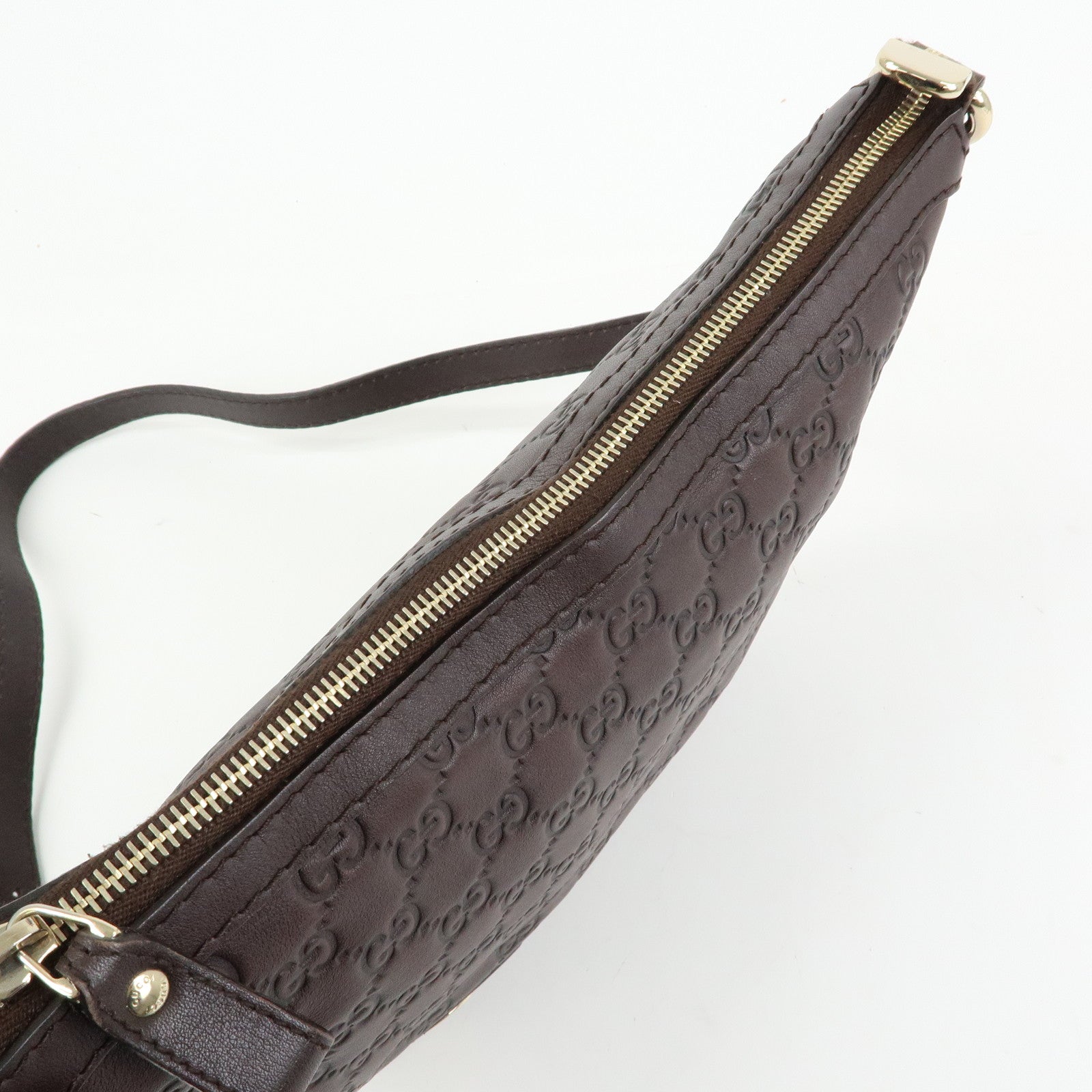 GUCCI Lovely Heart Guccissima Leather Shoulder Bag Brown 257072