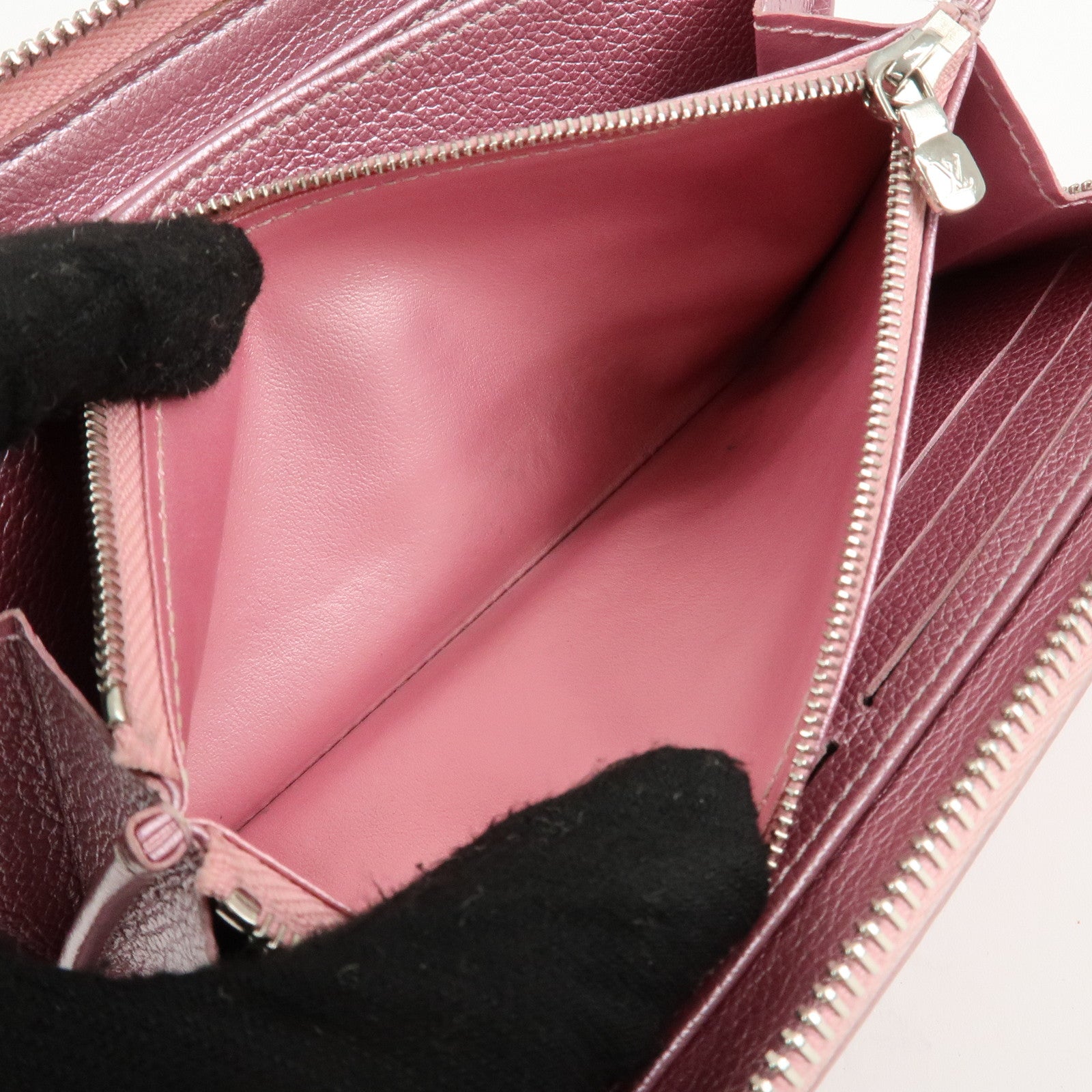 Louis Vuitton Calf Leather Zippy Lock Me Wallet Crystal Rose M69812 Used
