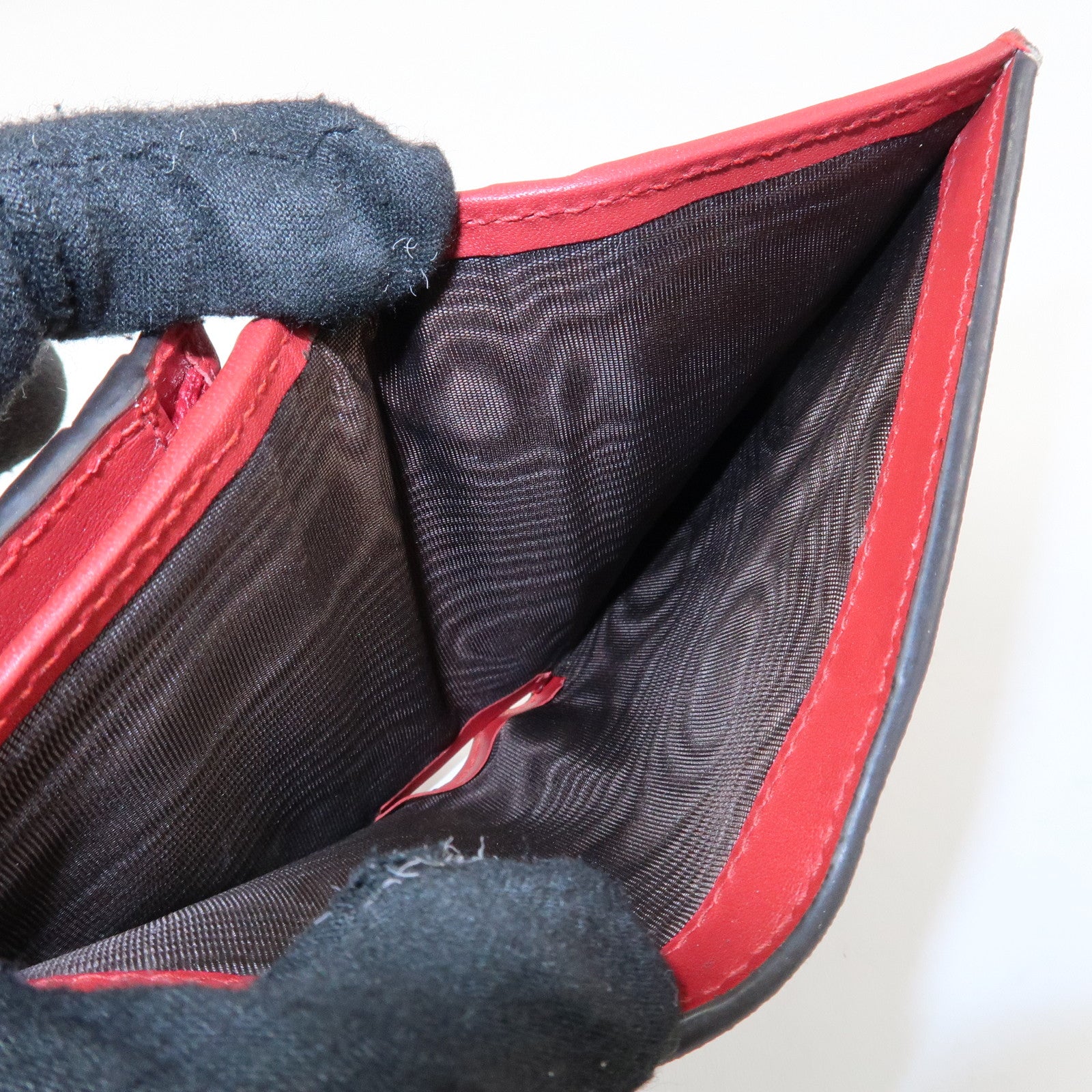 GUCCI Interlocking G GG Supreme Cherry Compact Wallet Beige 476050 Used