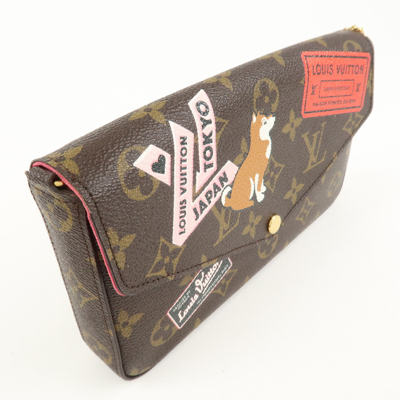 Louis Vuitton Monogram World Tour Pochette Felicie Brown MI4157 Used