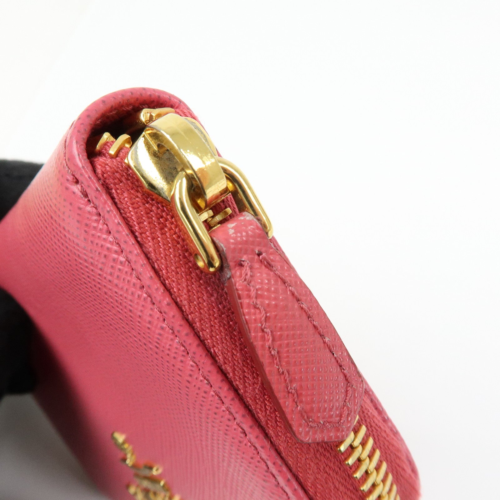 PRADA Saffiano Leather Zippy Coin Case Coin Purse Pink 1MM268