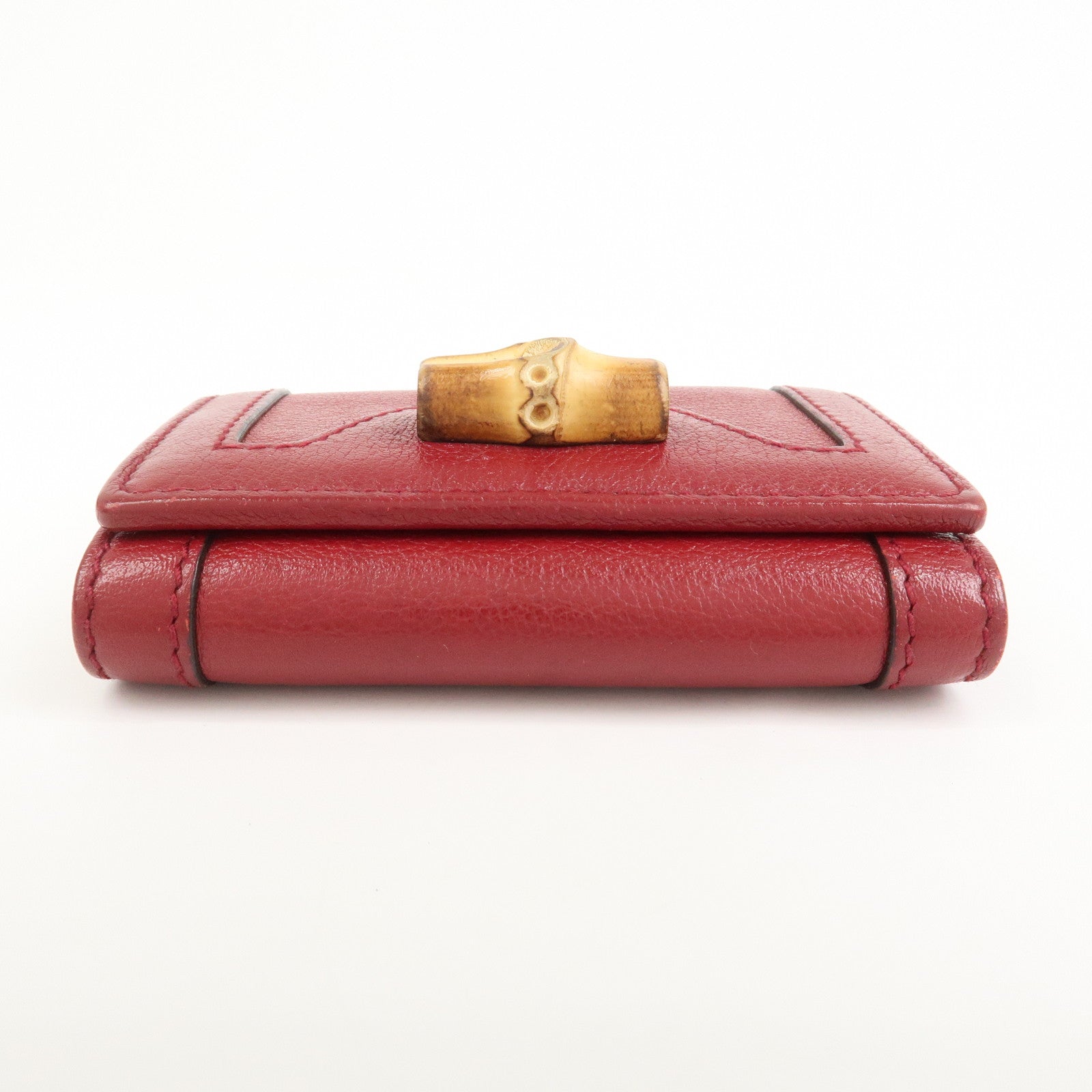 GUCCI GG Marmont Bamboo Leather 6 Key Rings Key Case Red 658636