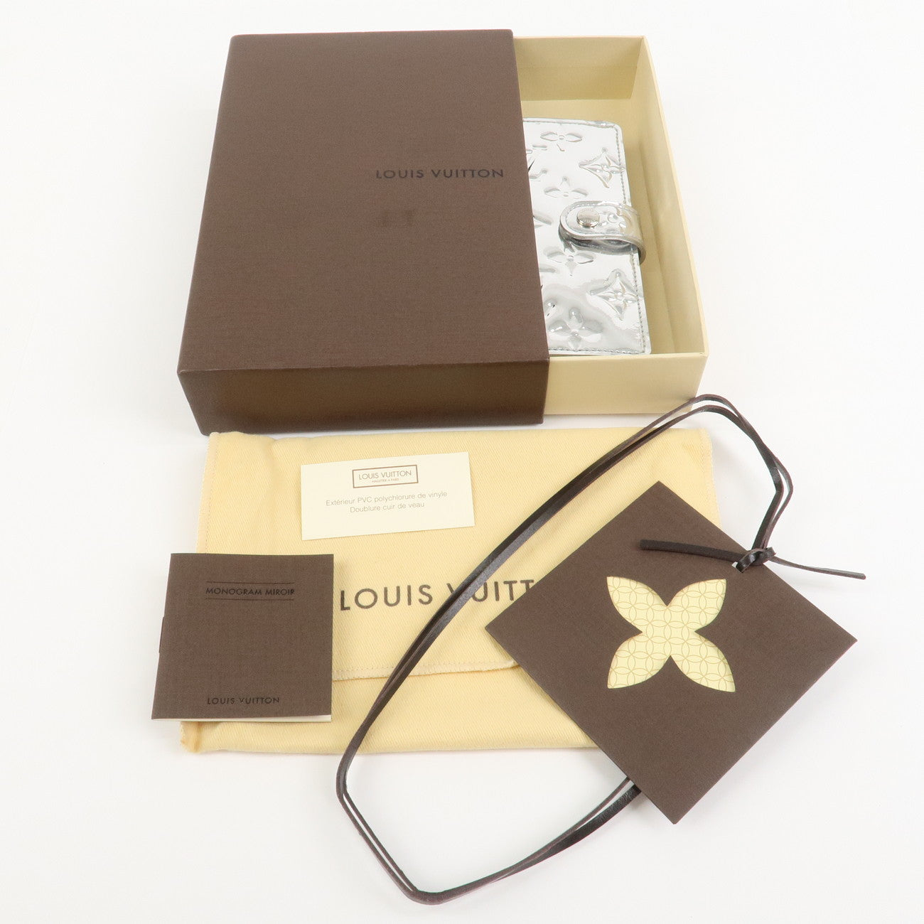 Louis Vuitton Monogram Miroir Agenda PM Planner Cover Argent R20963