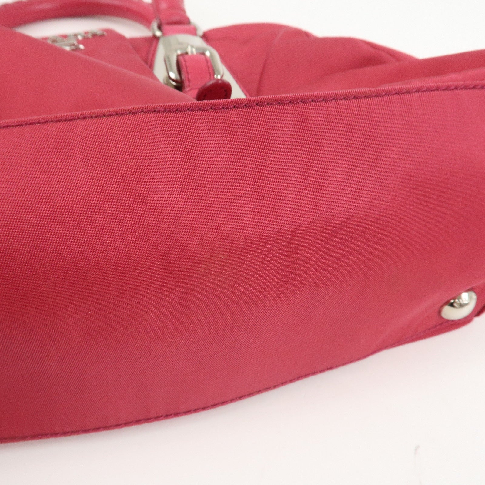 PRADA Logo Nylon Leather 2Way Bag Hand Bag Shoulder Bag Pink