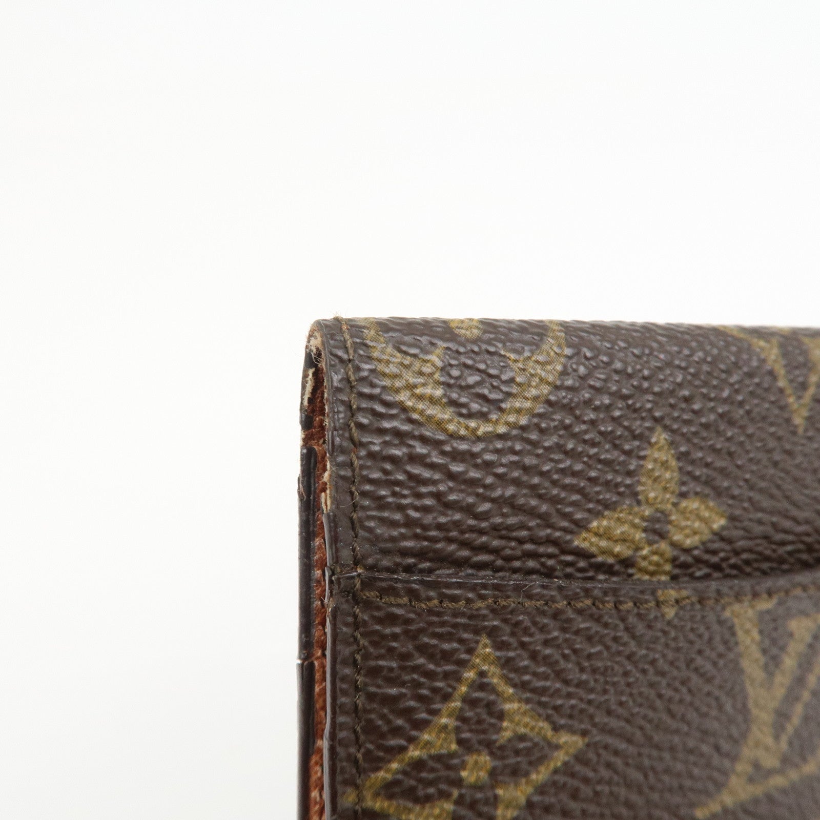 Louis Vuitton Monogram Canvas Leather Card Case Card Holder Brown