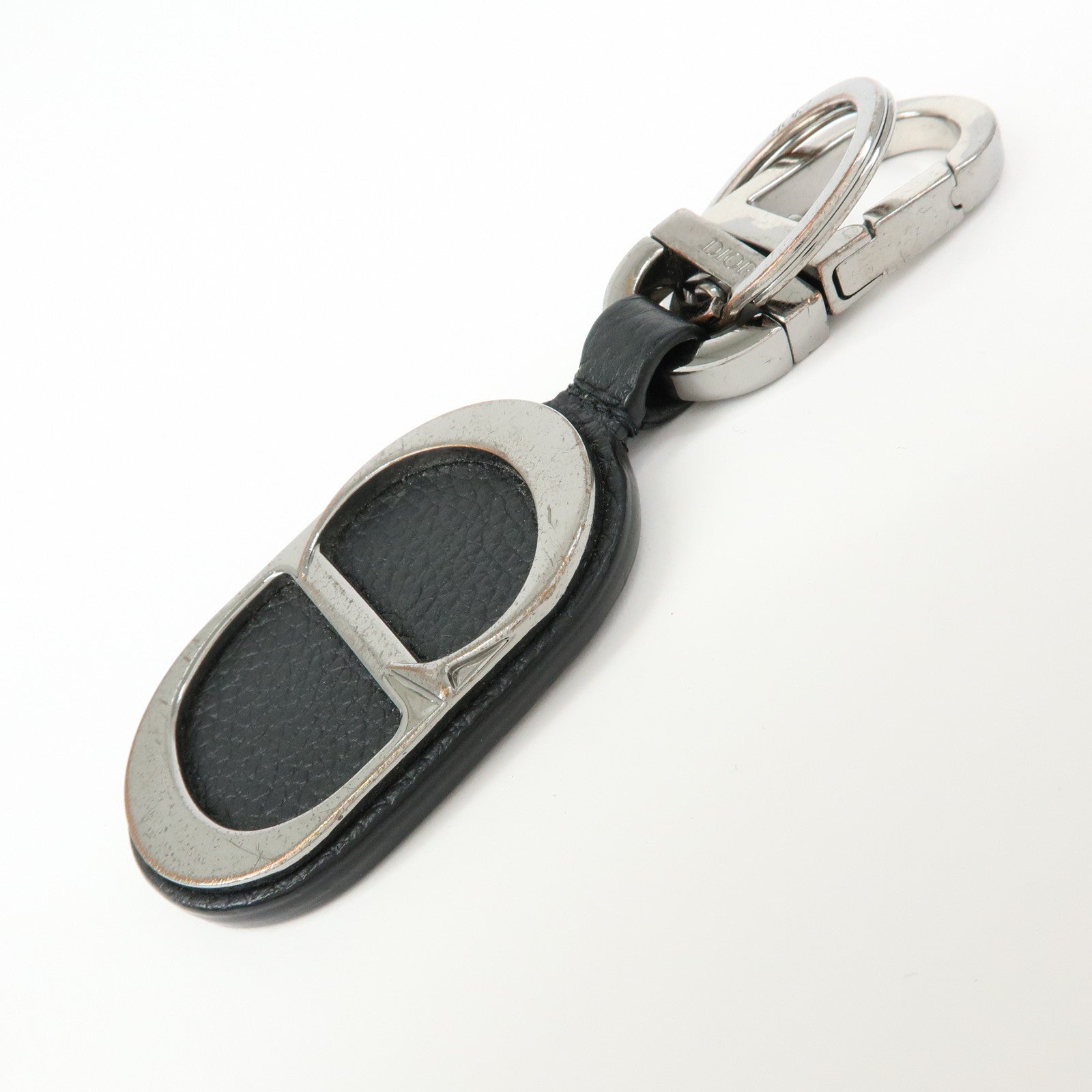 Christian Dior Trotter Lot of 2 Jacquard Canvas Leather Wallet Charm