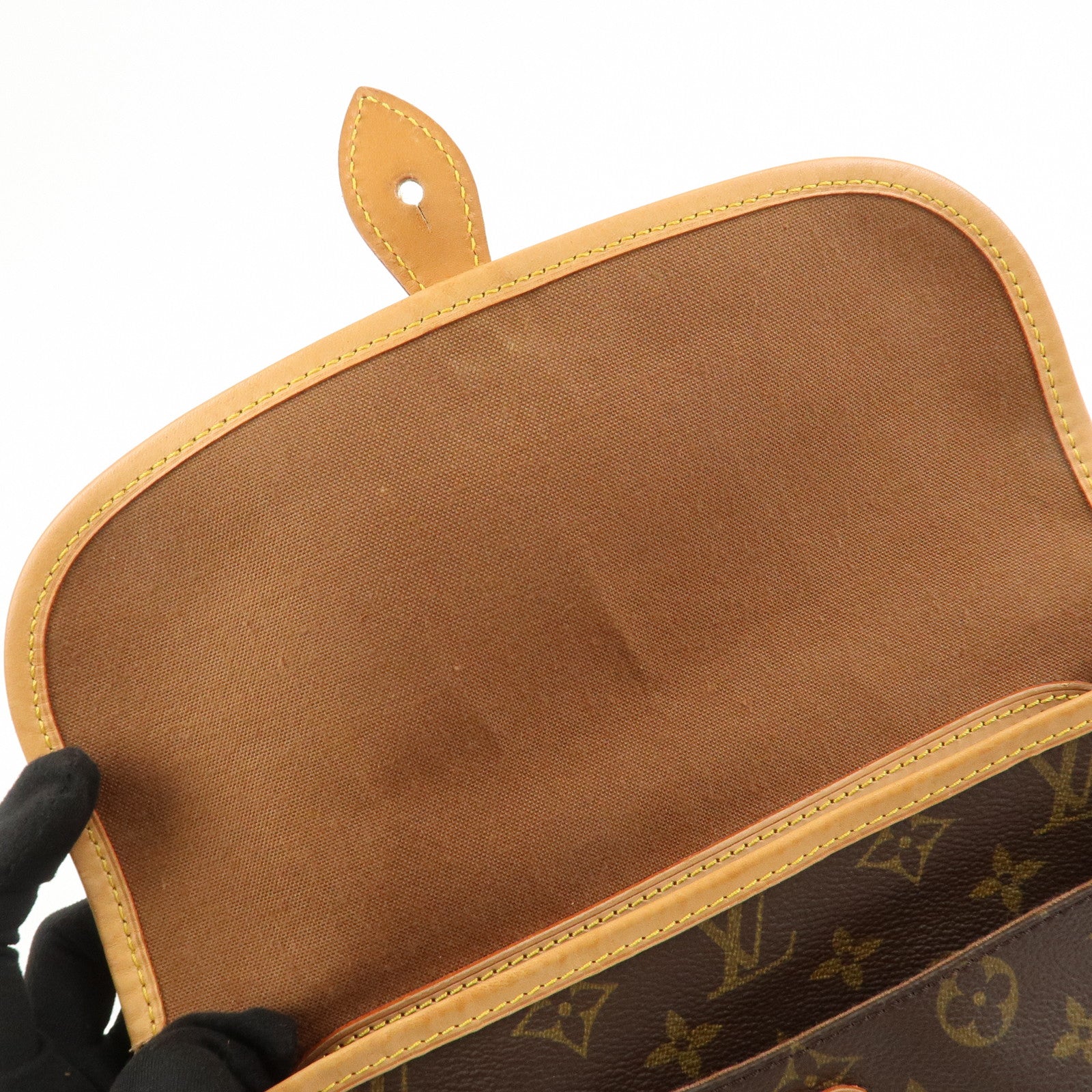 Louis Vuitton Monogram Gibeciere PM Shoulder Bag Brown M42248