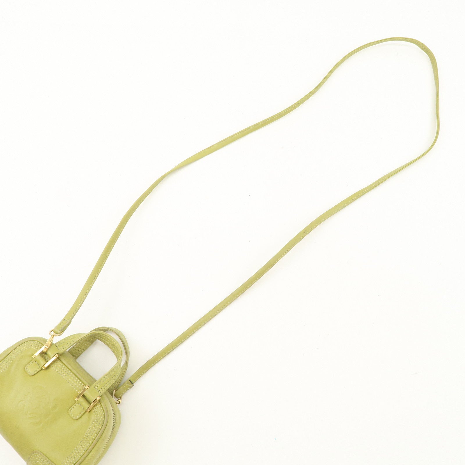 LOEWE Anagram Leather Micro Amazona 2Way Shoulder Bag Green Used