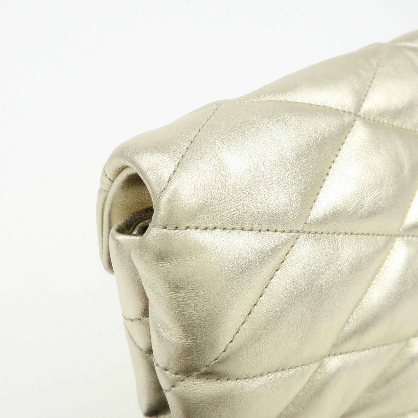 SAINT LAURENT PARIS Sade Leather Clutch Bag Gold 1655004