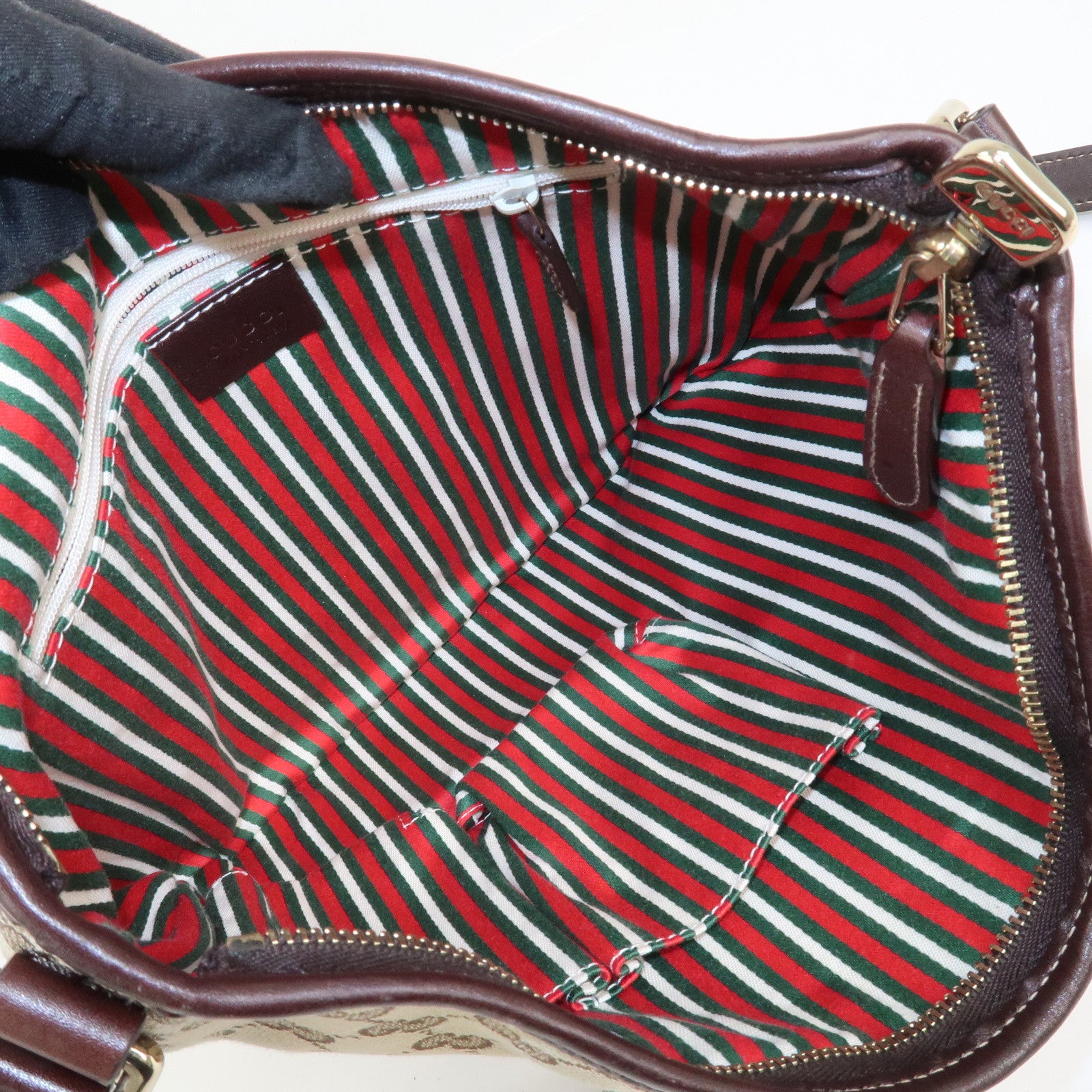 GUCCI New Britt Interlocking G Canvas Leather Shoulder Bag 169998