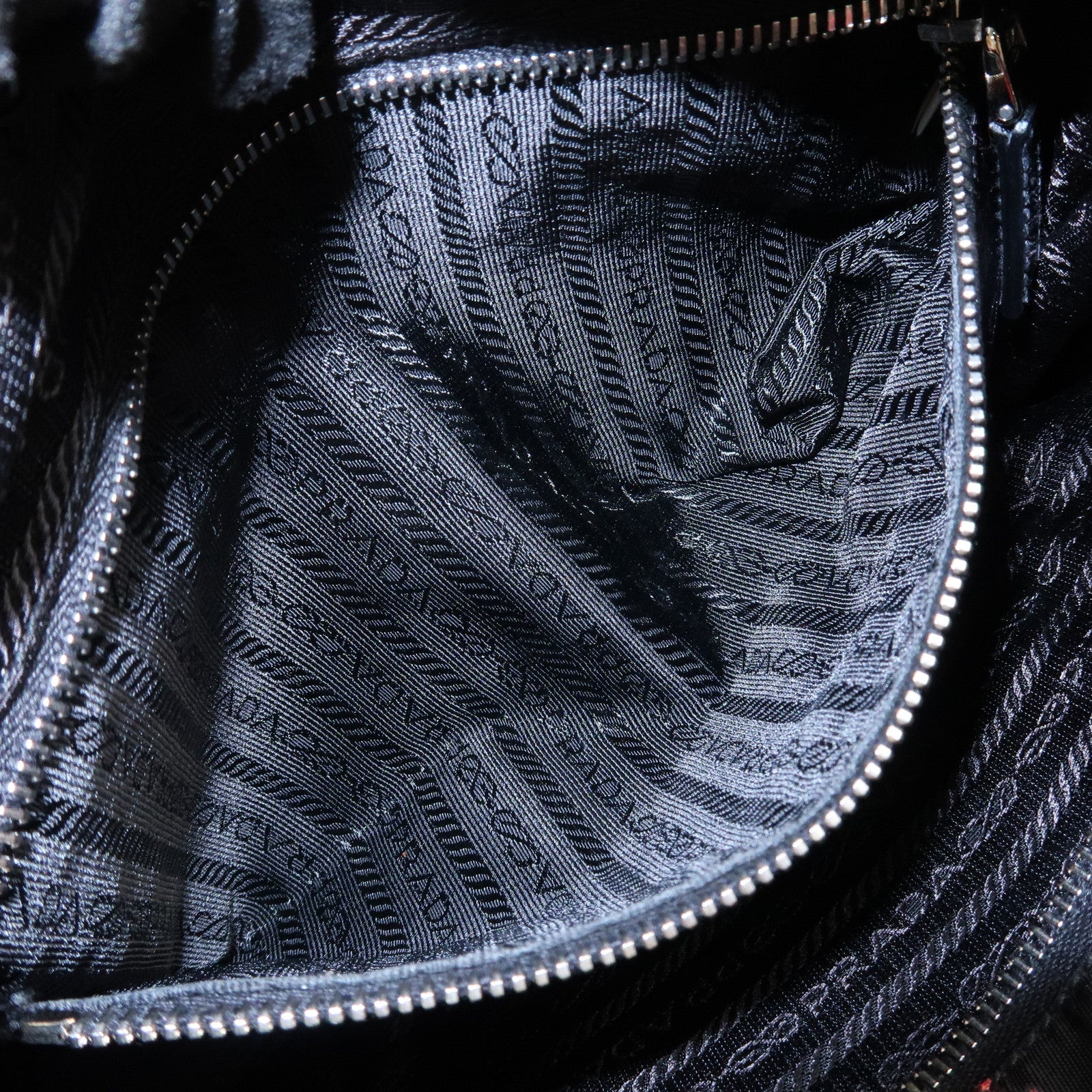 PRADA Triangle Logo Nylon Leather 2Way Tote Bag Hand Bag BN1066