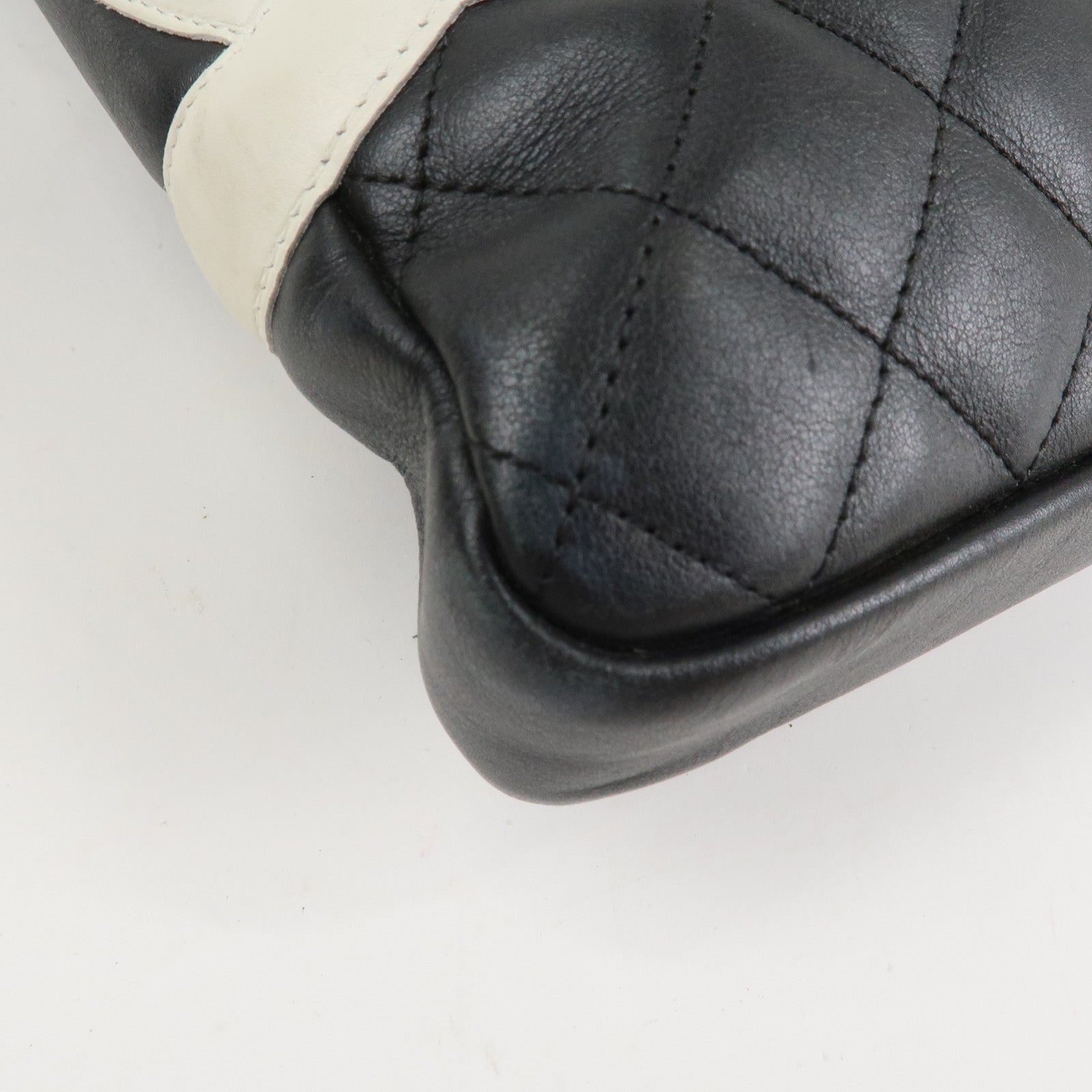 CHANEL Cambon Line COCO Mark Lamb Skin Large Shoulder Bag A25179