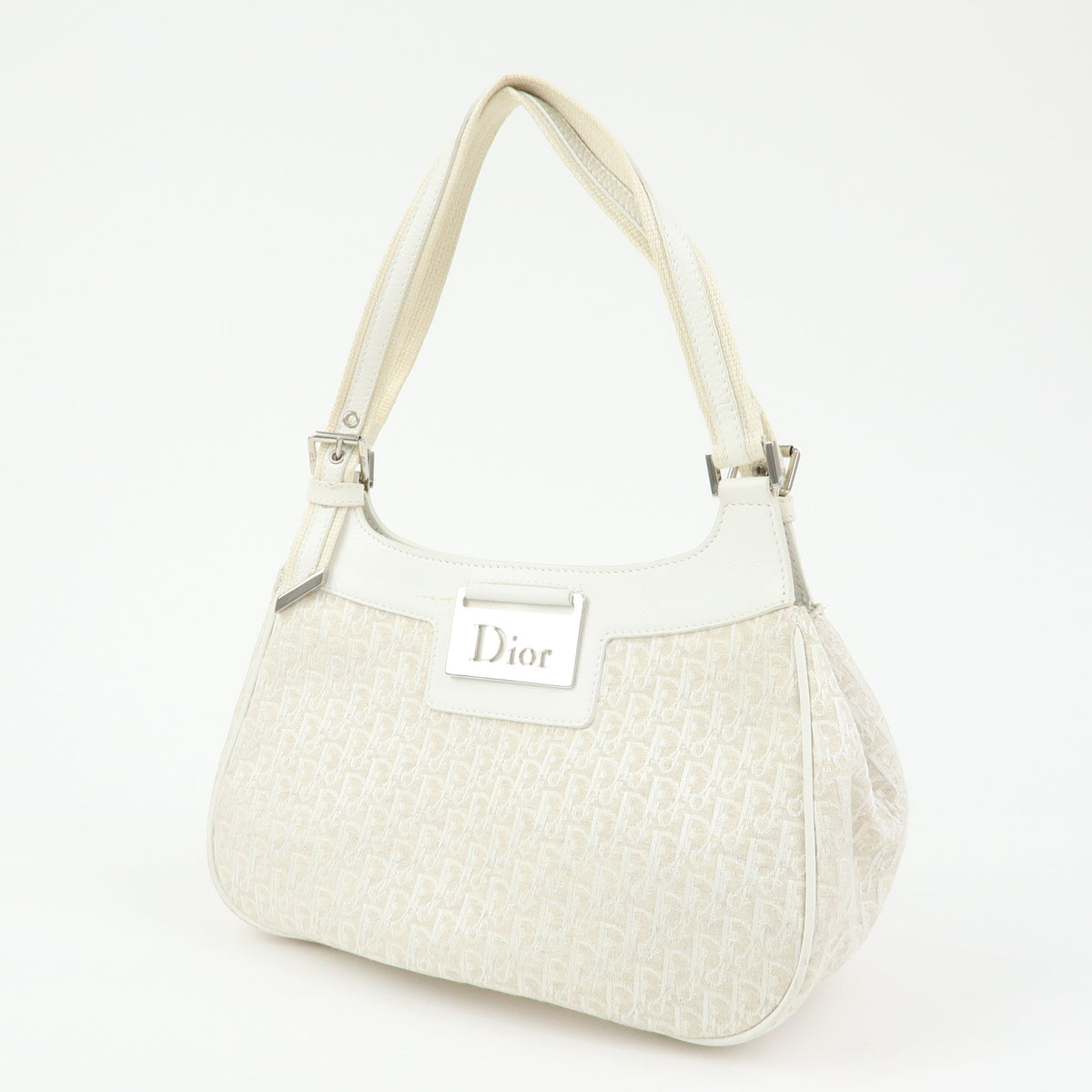Christian Dior Street Chic Trotter Canvas Leather Shoulder Bag