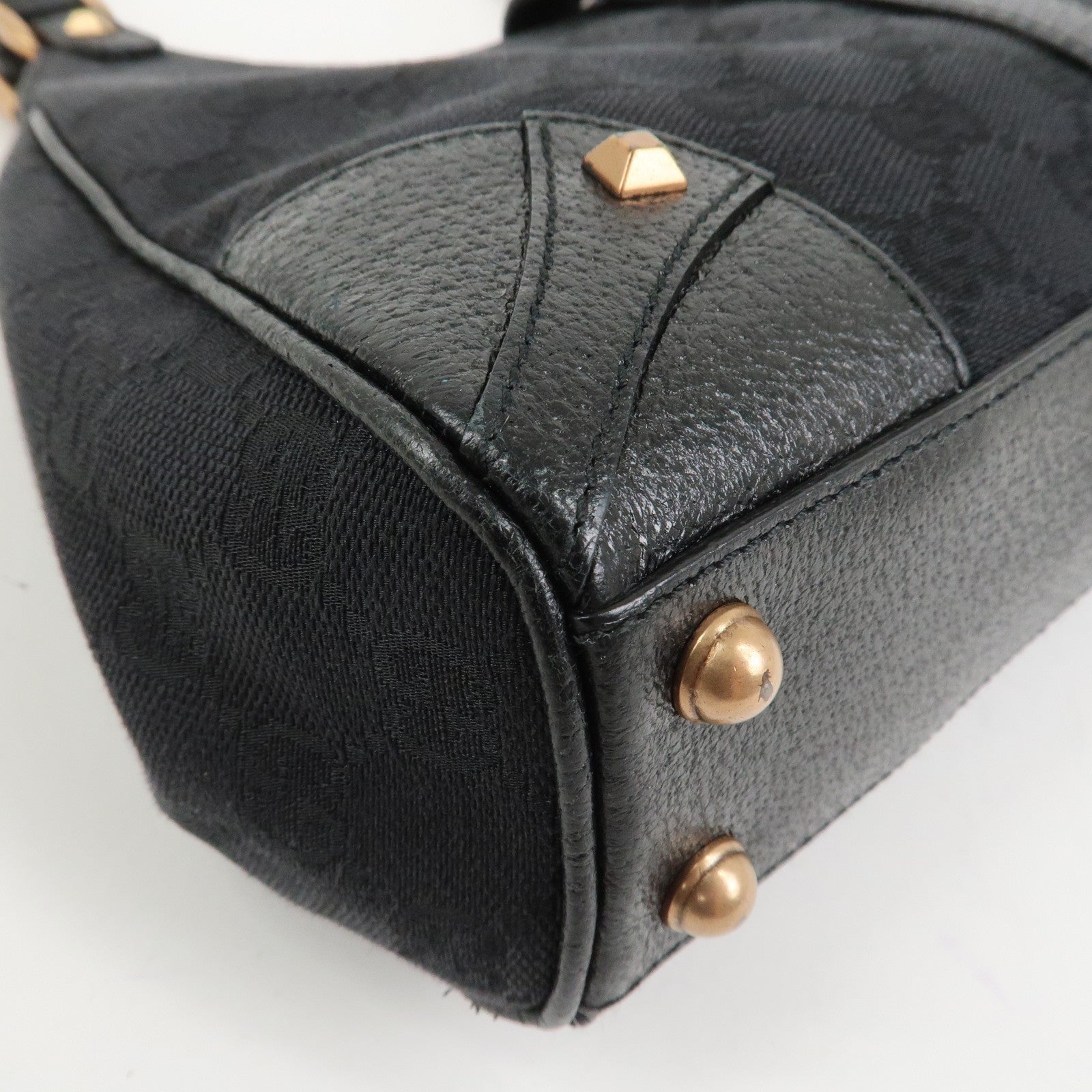 GUCCI New Jackie GG Canvas Shoulder Bag Hand Bag Black 124409