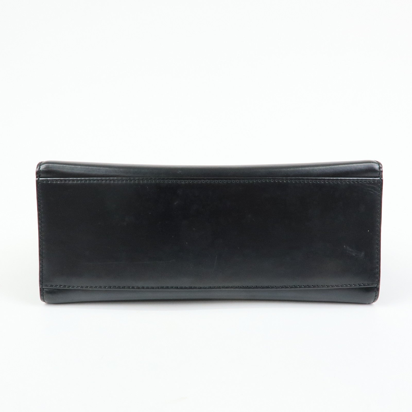 CELINE Leather Top Handle 2Way Hand Bag Shoulder Bag Black