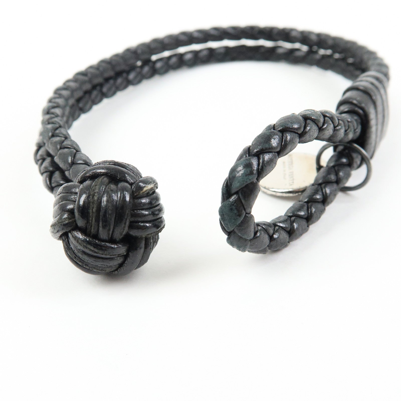 BOTTEGA VENETA Leather SV925 Bracelet Black
