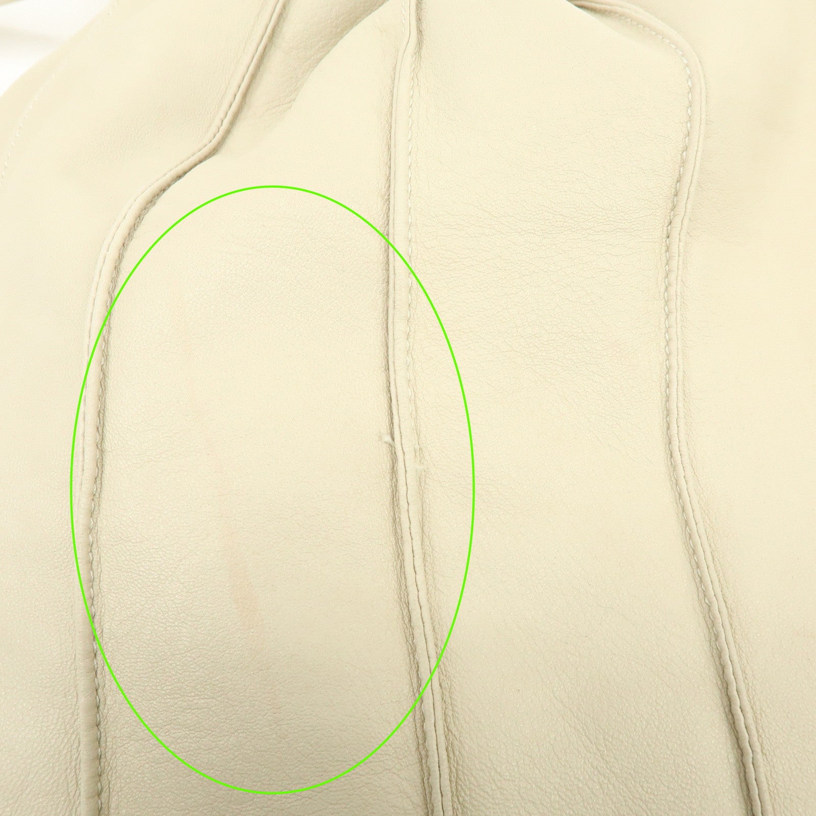 LOEWE Leather Drawstring Shoulder Bag Hand Bag Ivory