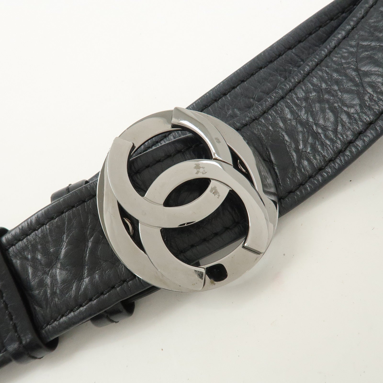 CHANEL Wild Stitch Calf Leather Shoulder Bag Crossbody Bag Black