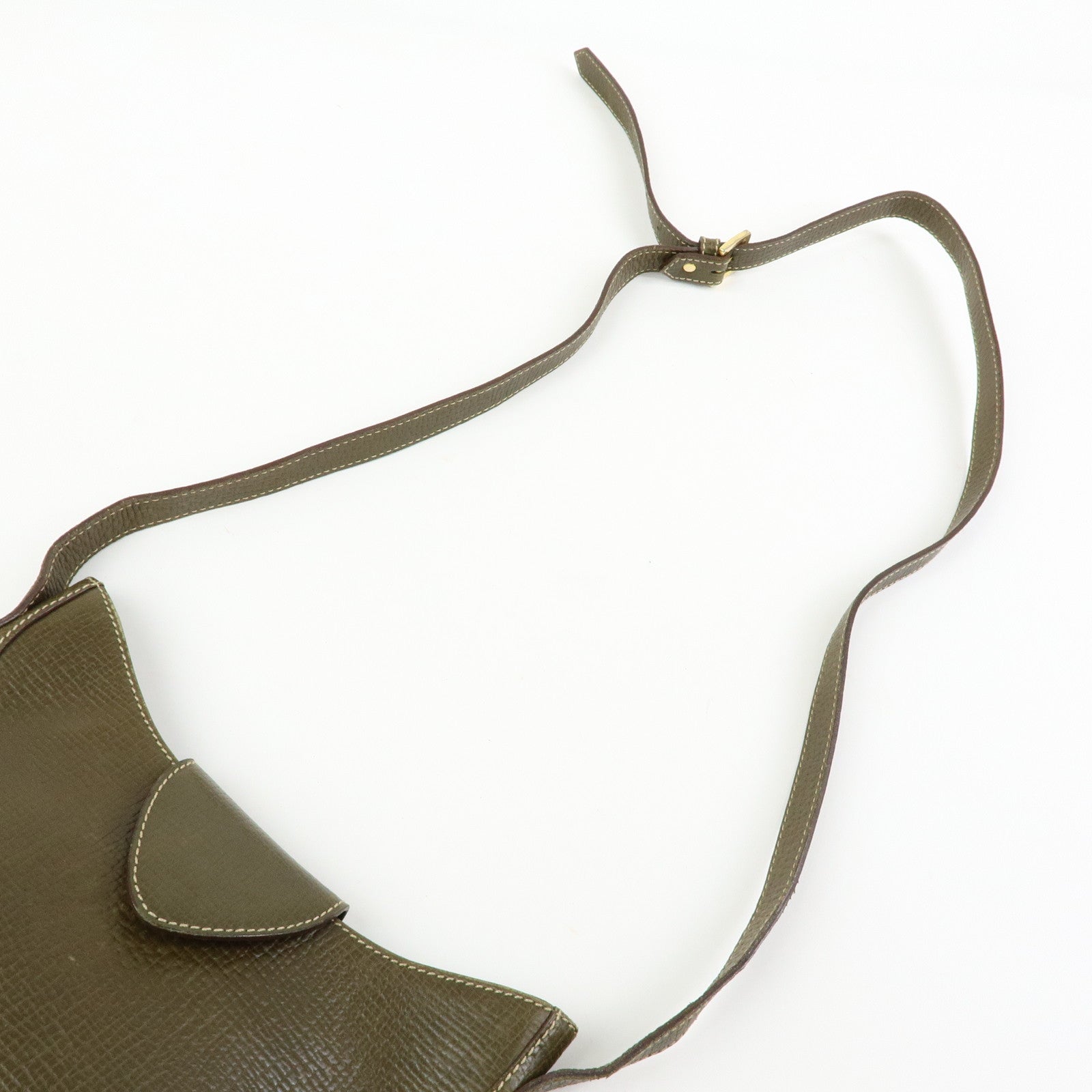 LOEWE Logo Leather Shoulder Bag Crossbody Bag Khaki Green