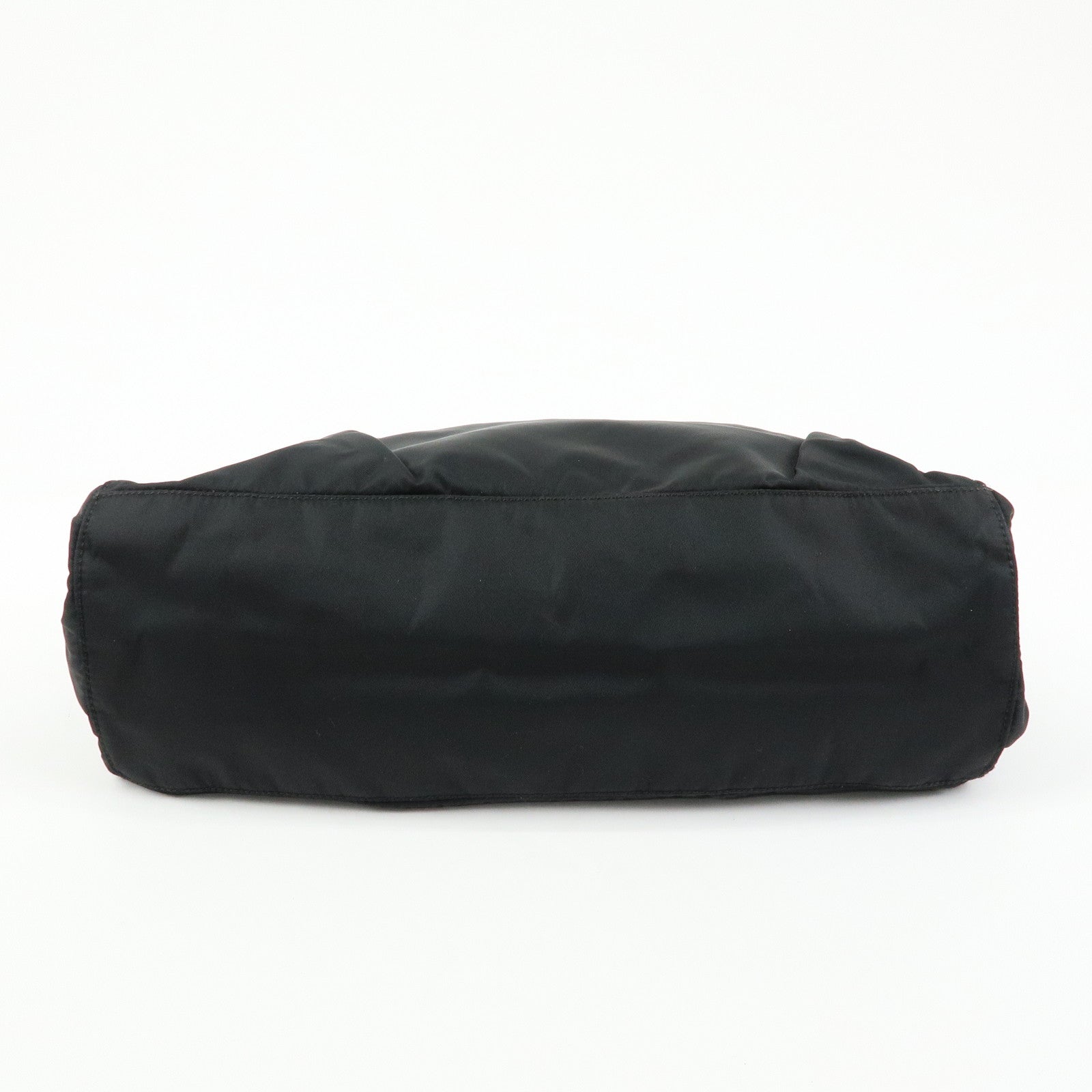 PRADA Triangle Logo Ribbon Nylon Leather 2Way Hand Bag Black BN1631
