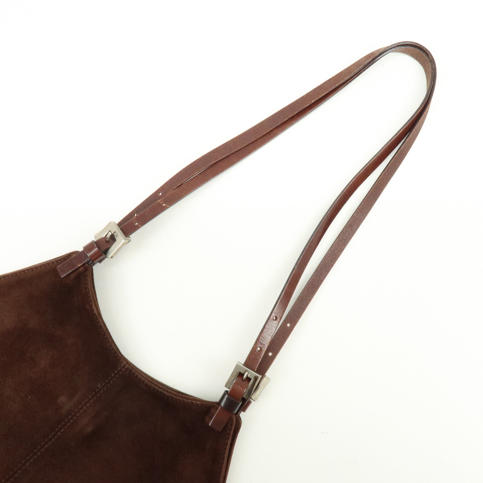 FENDI Suede Tote Bag Hand Bag Shoulder Bag Brown 26690