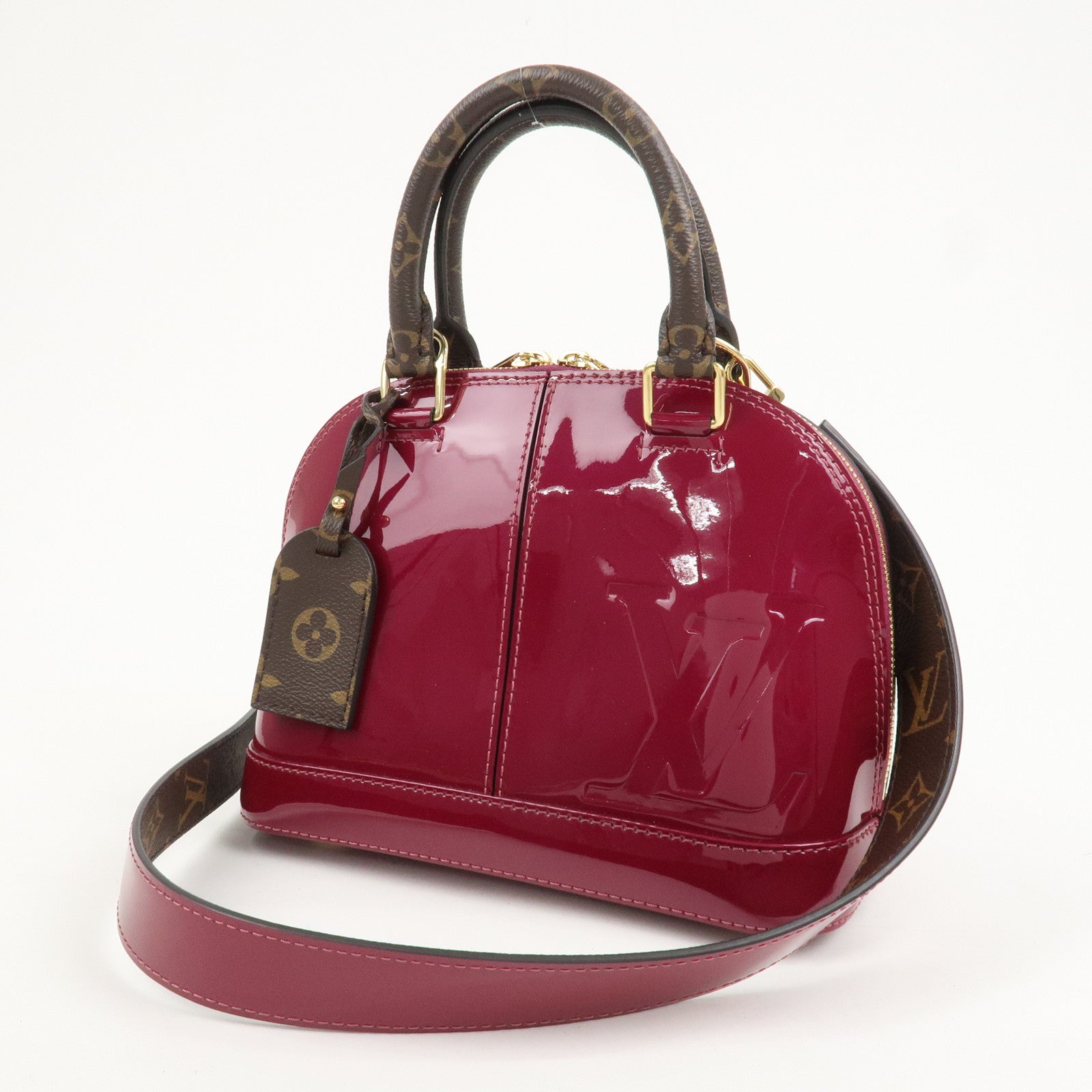 Louis Vuitton Monogram Vernis Alma BB 2Way Bag Magenta M54785