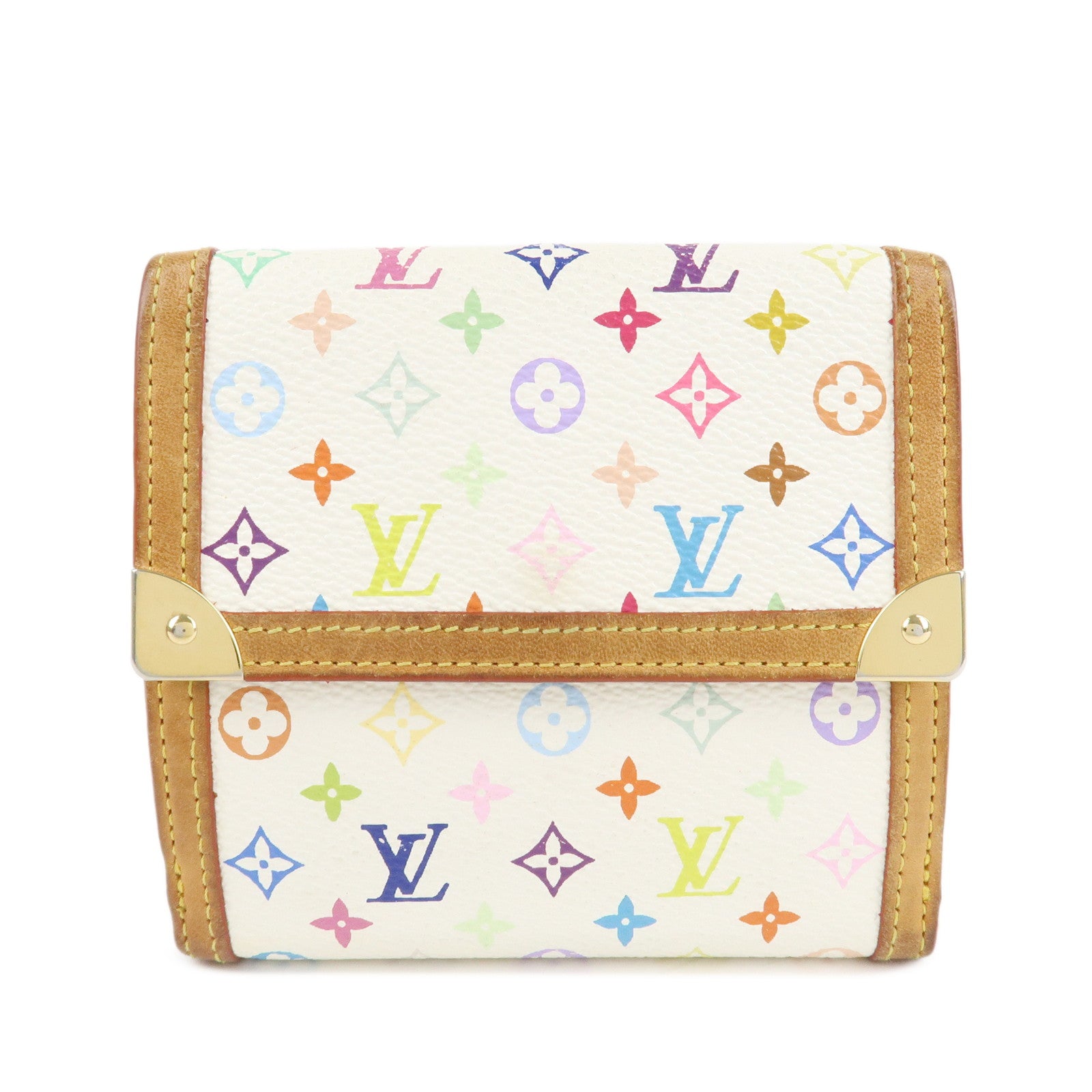 Louis Vuitton Monogram Multicolor Porte Monnaie Billets Carte Credit M92983 Used