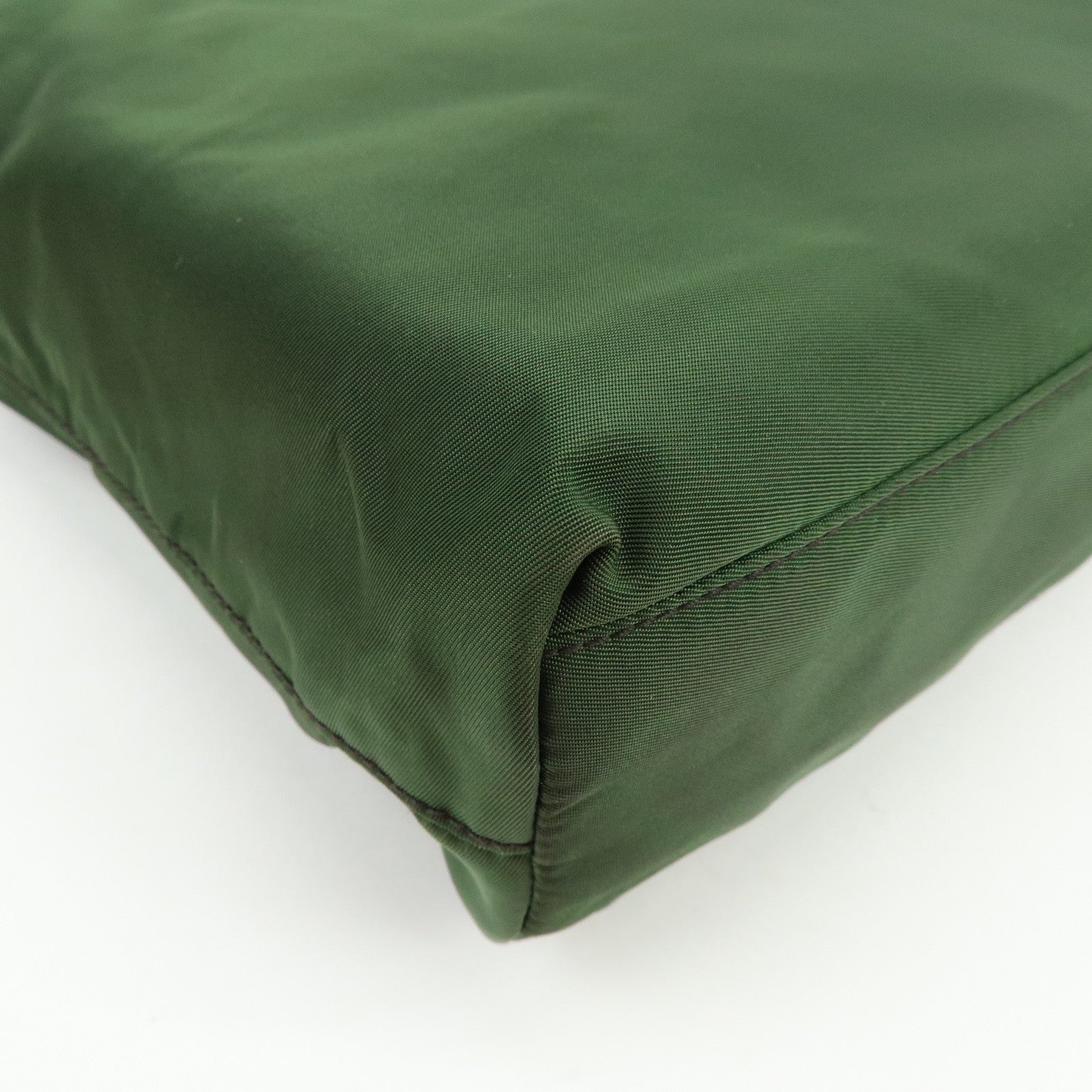 PRADA Triangle Logo Nylon Shoulder Bag Hand Bag Green B6242