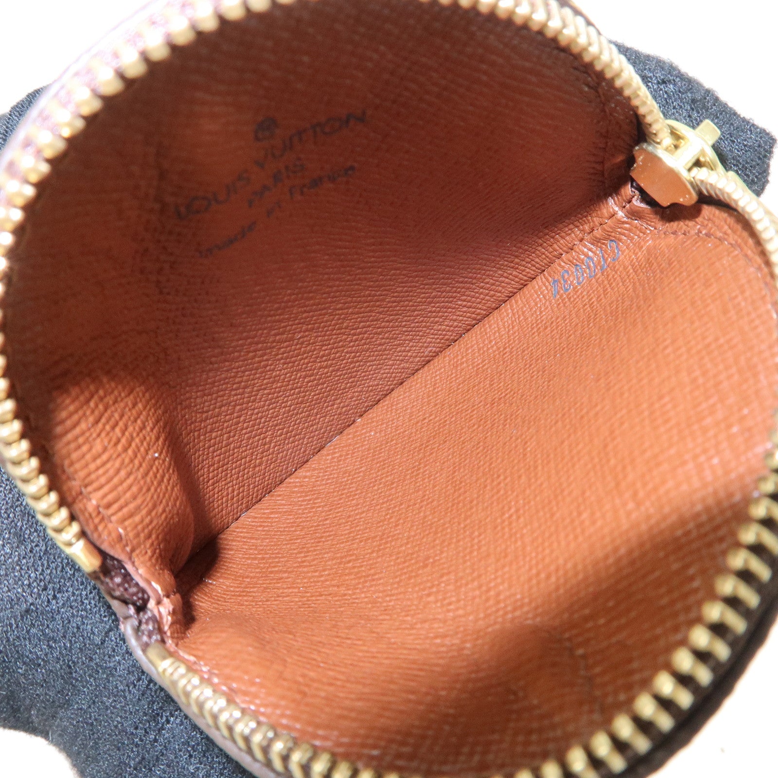 Louis Vuitton Monogram Porte Monnaie Rond Coin Case Brown M61926 Used
