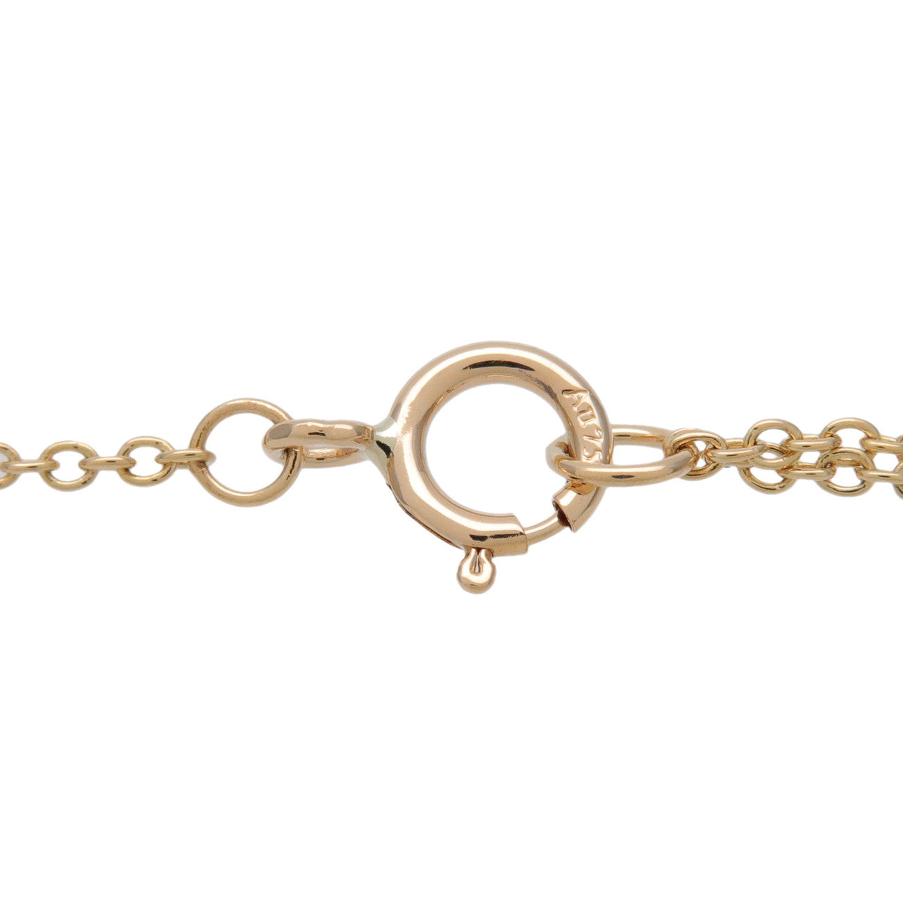 Tiffany & Co T TWO Circle Diamond Onyx Necklace K18 750YG Black