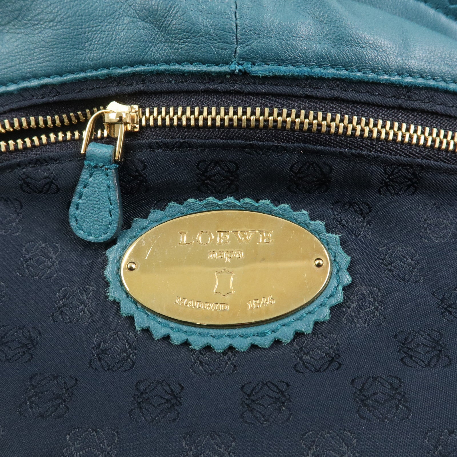 LOEWE Nappa Aire Nappa Leather Hand Bag Tote Bag Blue