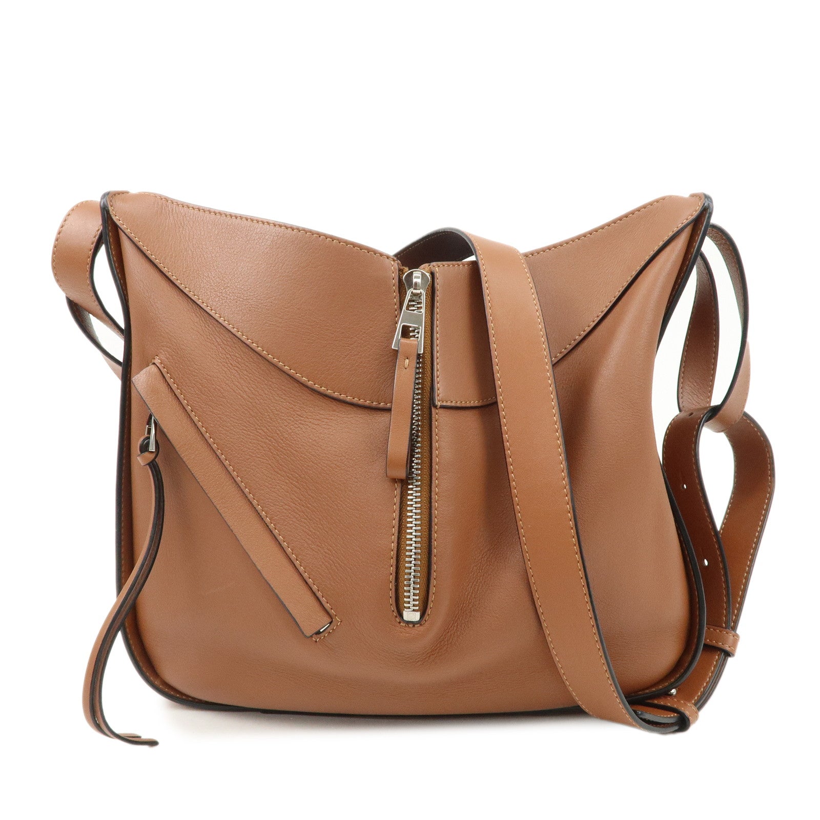 LOEWE Leather Hammock Medium Hand Bag Shoulder Bag Tan Used