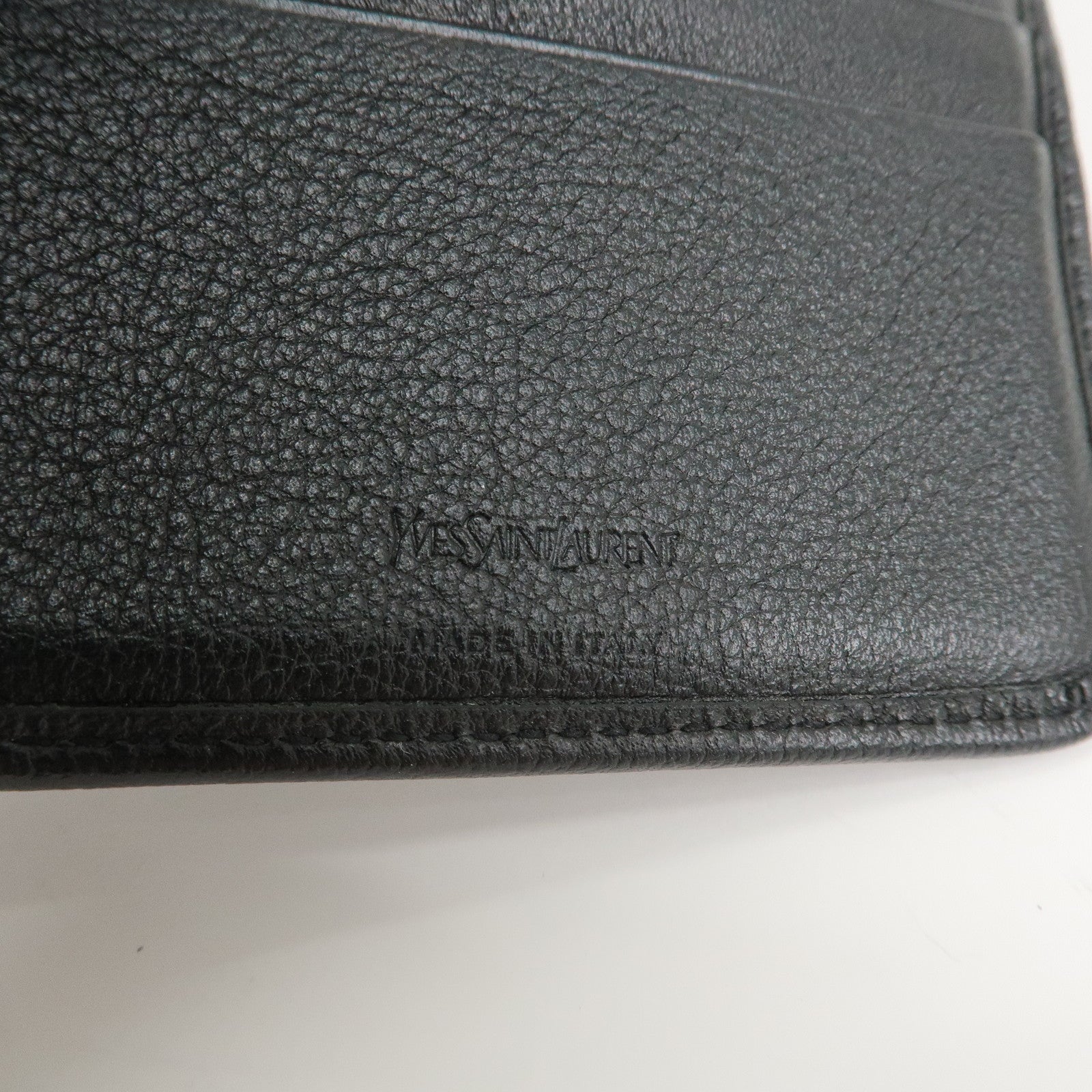 SAINT LAURENT PARIS Coin Case Coin Wallet Leather Black Logo 352906