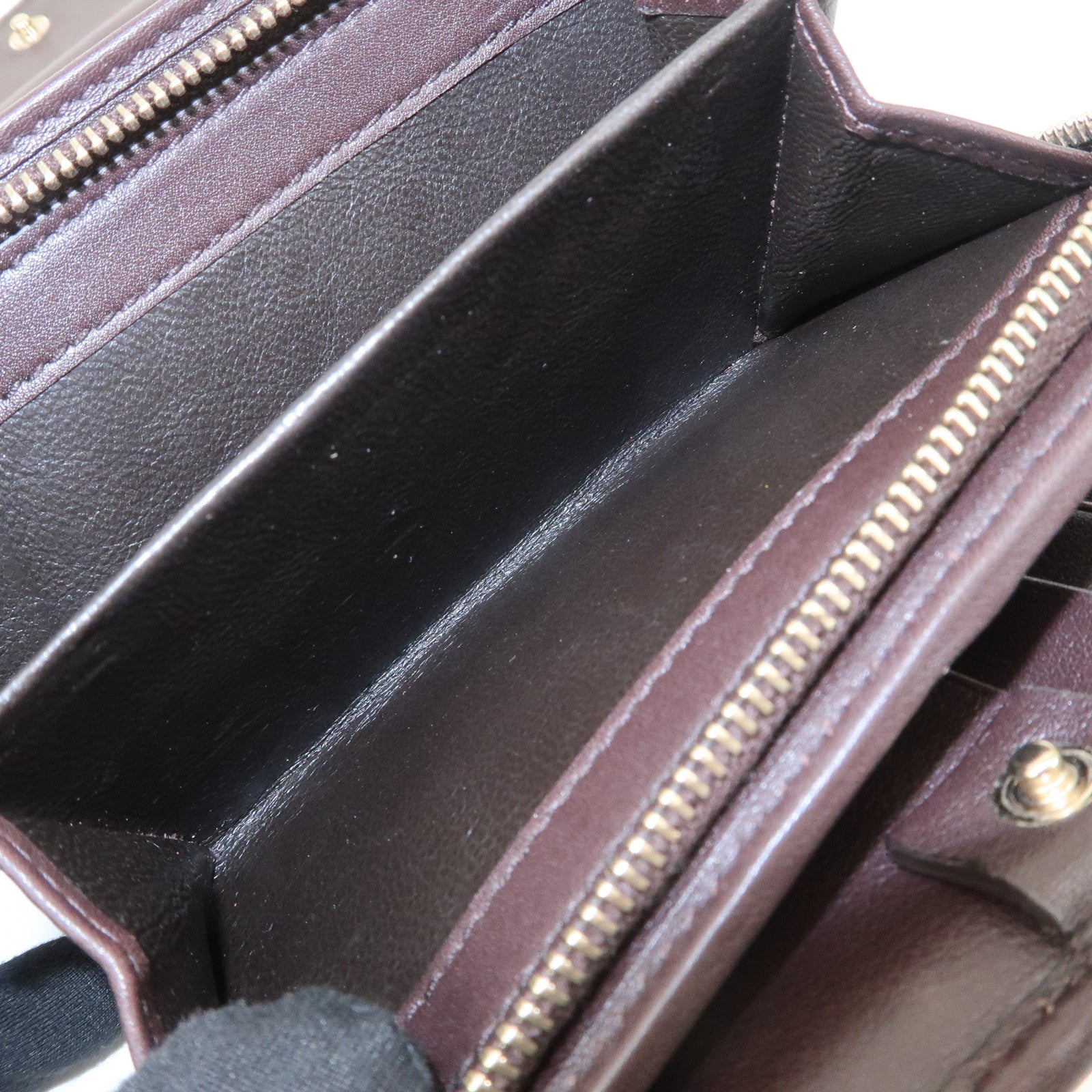 GUCCI Guccissima Leather Tri-Fold Compact Wallet Brown 256935