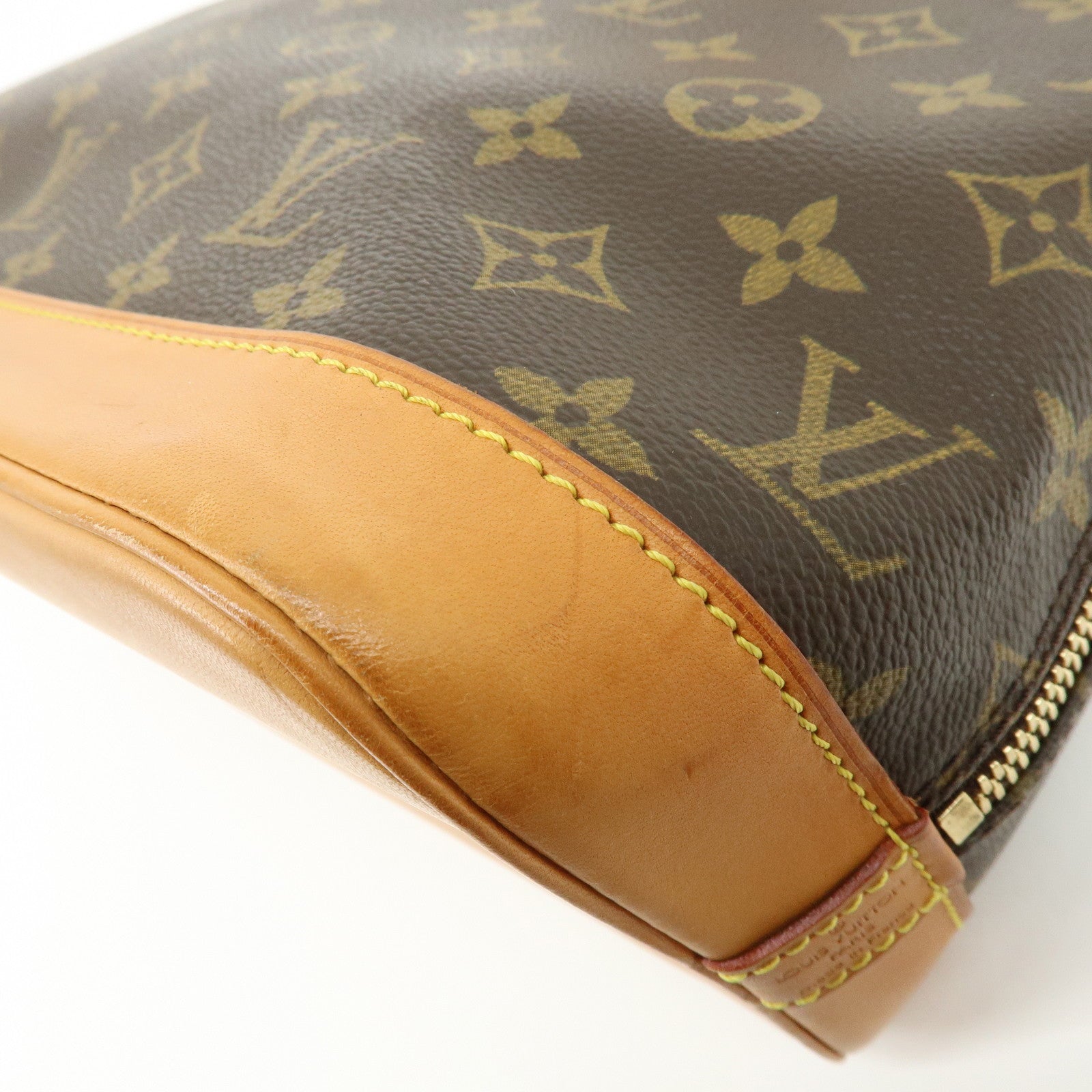 Louis Vuitton Monogram Alma Canvas Leather Hand Bag Brown M51130