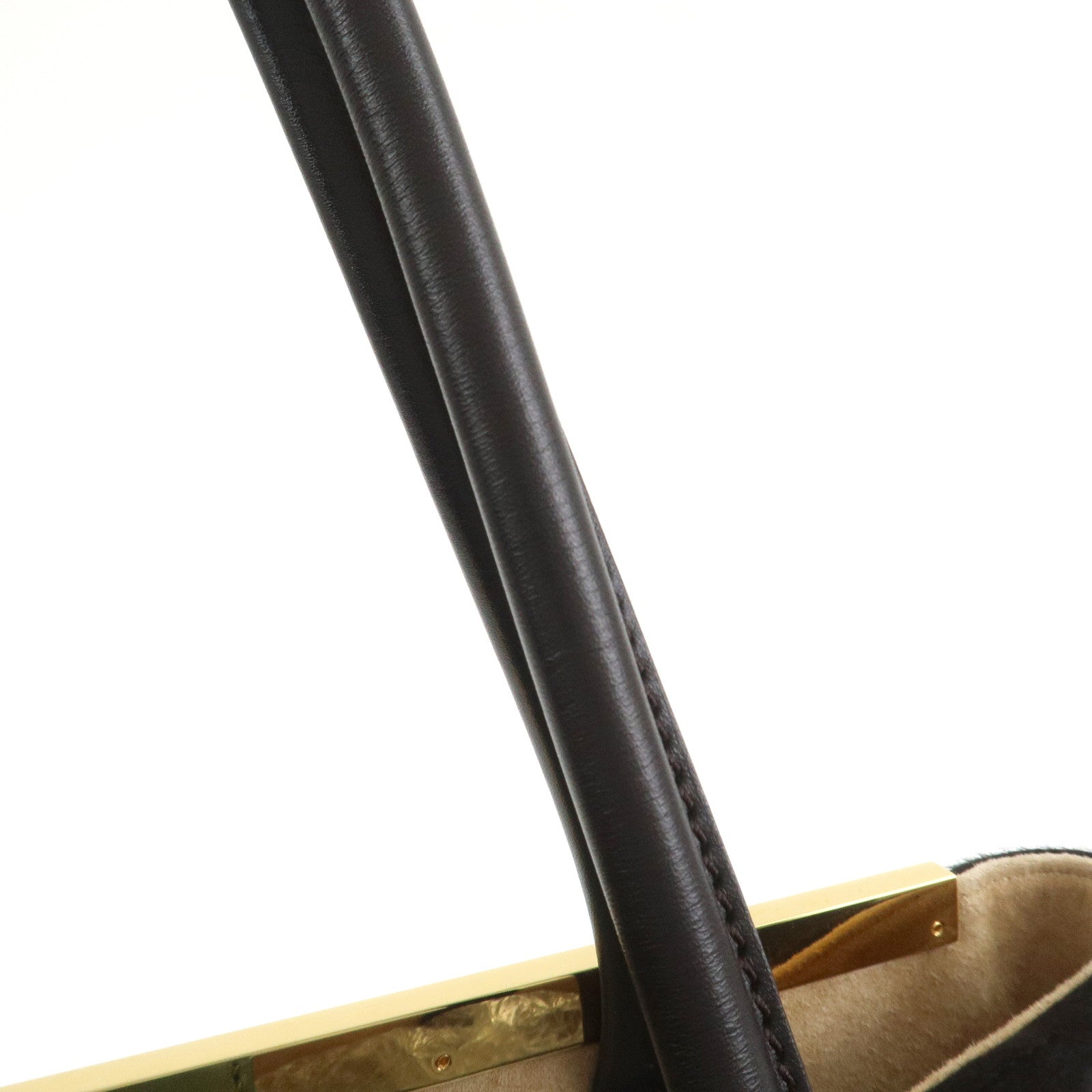 FENDI Zucca Canvas Unborn Calf Toujours Cow Print Tote Bag 8BH251