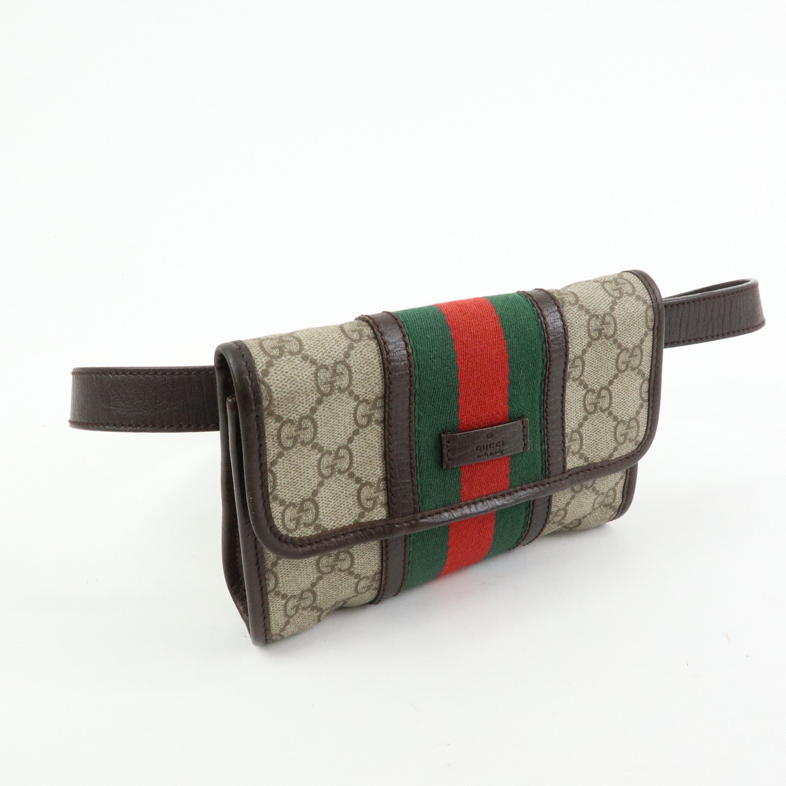 GUCCI Sherry GG Supreme Leather Waist Pouch Body Bag Beige 152597