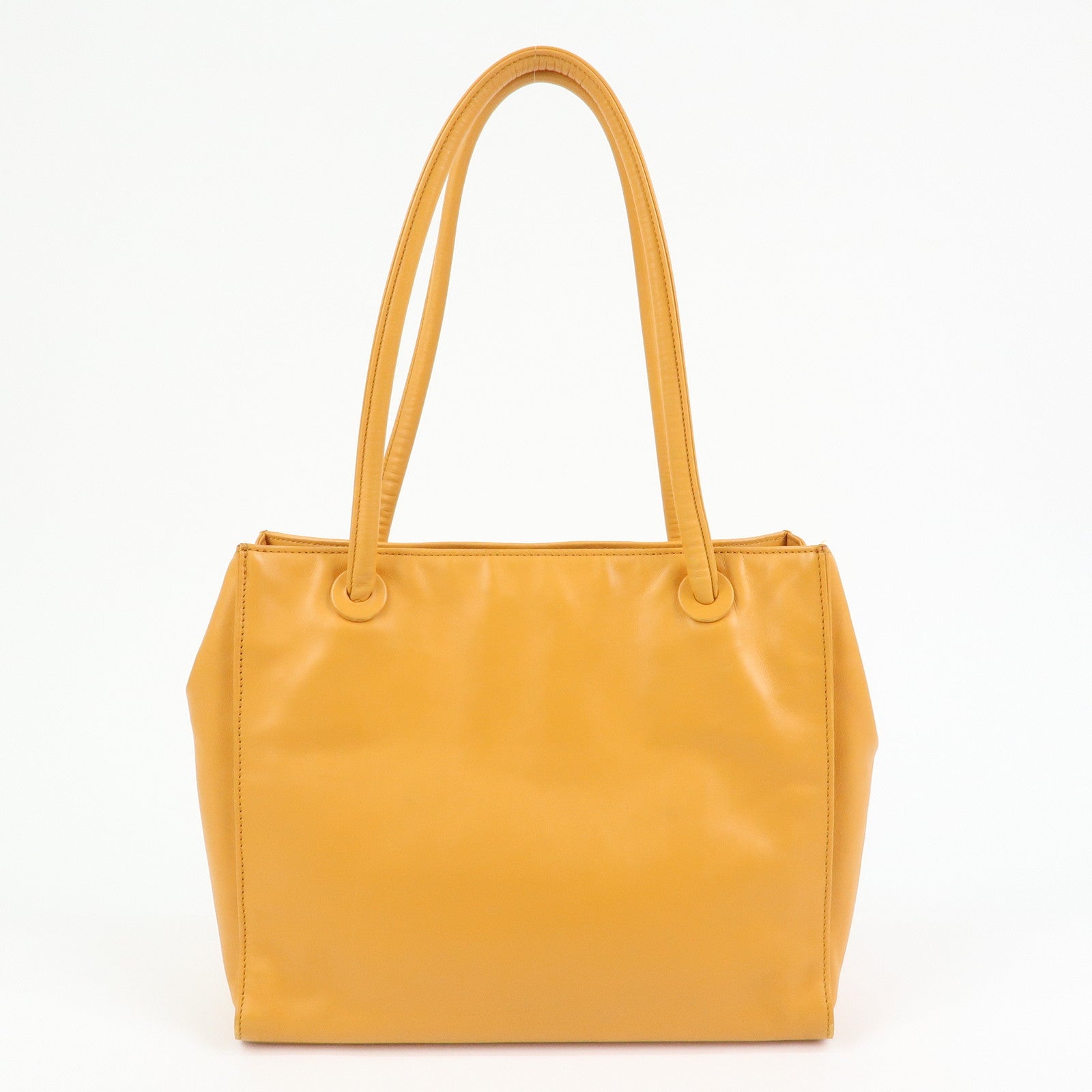 CHANEL COCO Mark Leather Tote Bag Shoulder Bag Orange