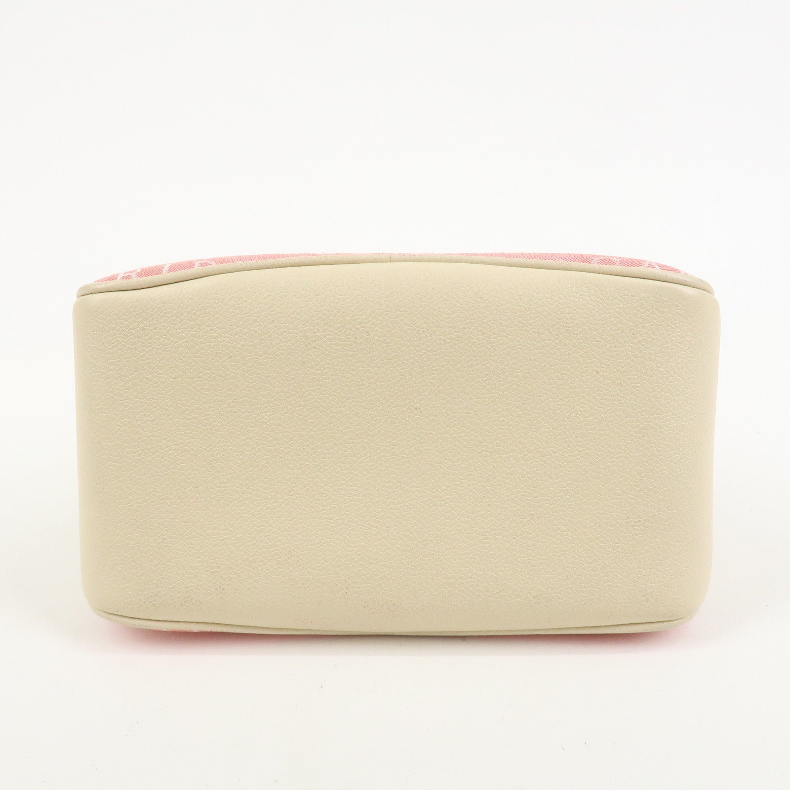 BVLGARI Logo Mania Canvas Leather Hand Bag Pink Ivory