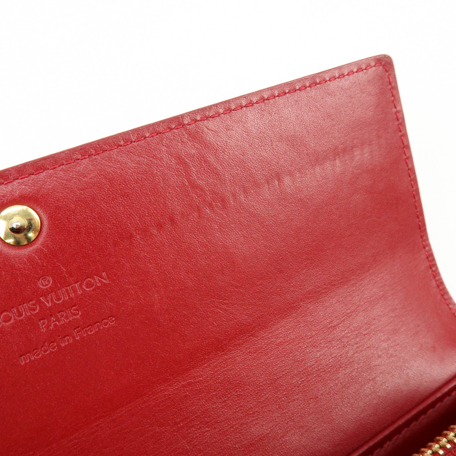 Louis Vuitton Monogram Vernis Portefeuille Sarah Wallet Red M91739