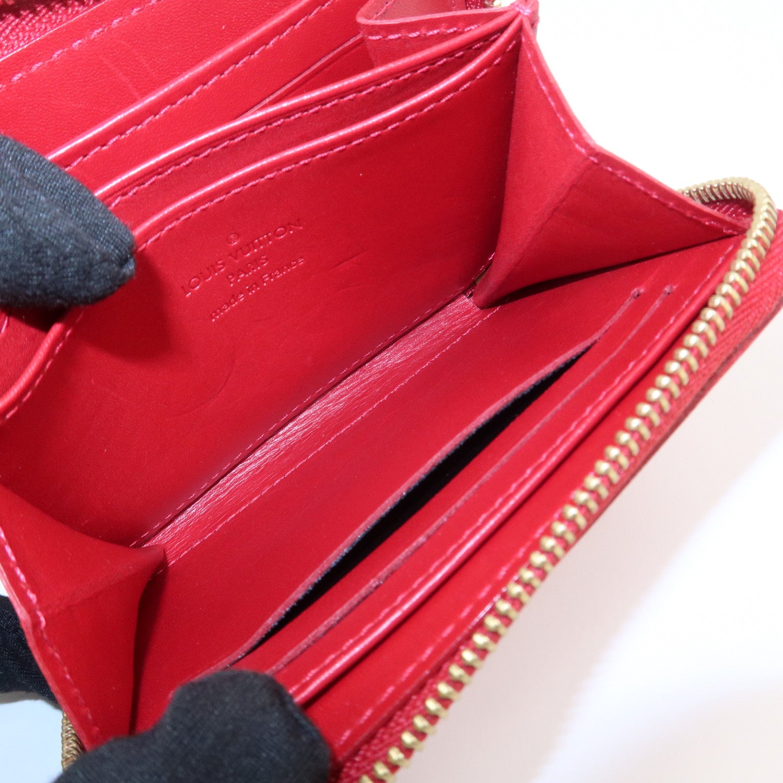 Louis Vuitton Monogram Vernis Leather Zippy Coin Purse Red M93608 Used
