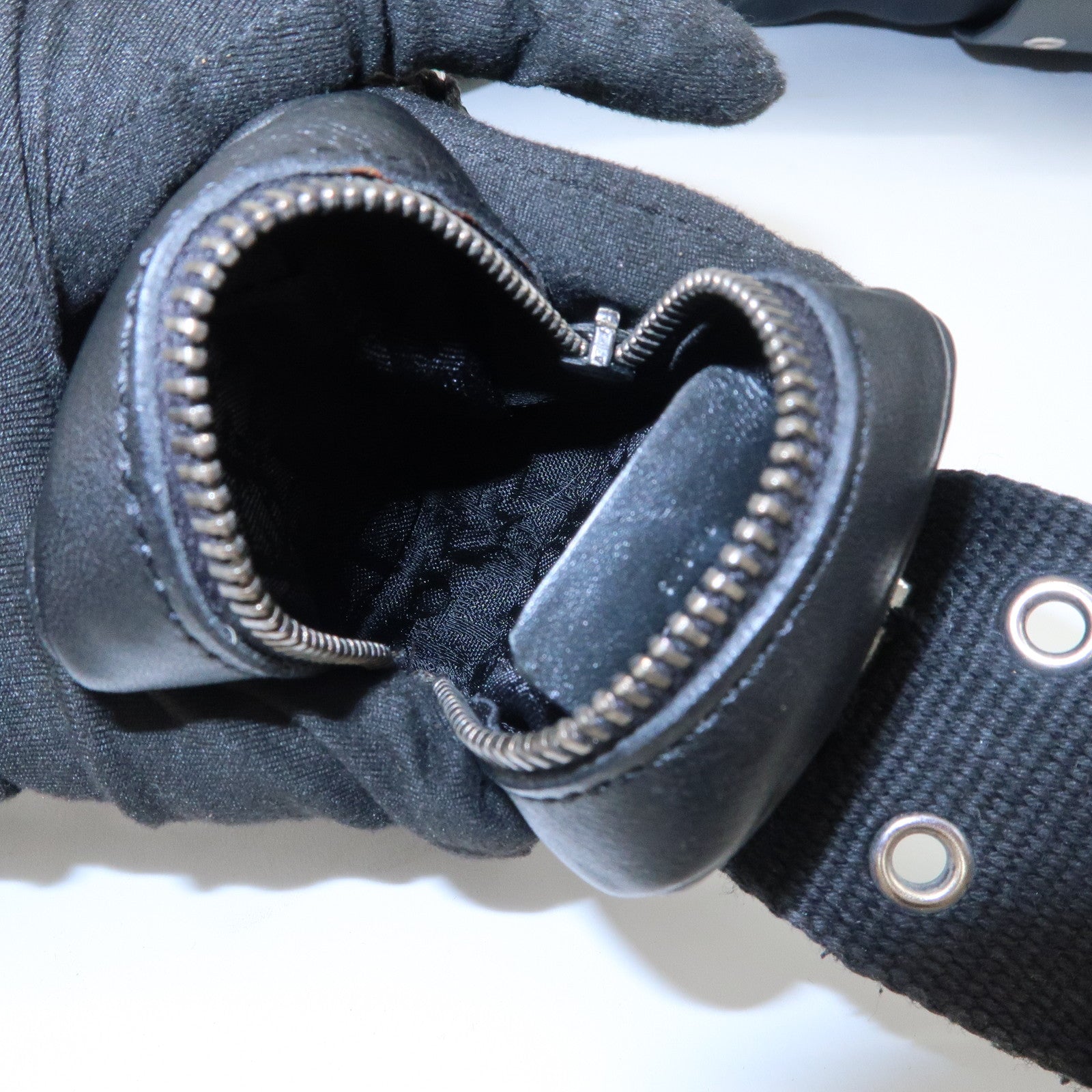 Christian Dior Street Chic Leather Shoulder Bag Black Silver HDW