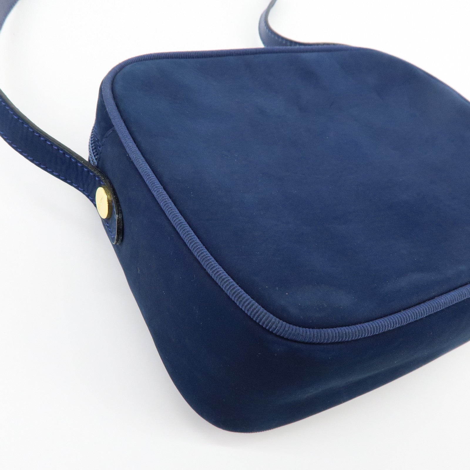 Ferragamo Vara Suede Shoulder Bag Crossbody Bag Camera Bag Navy