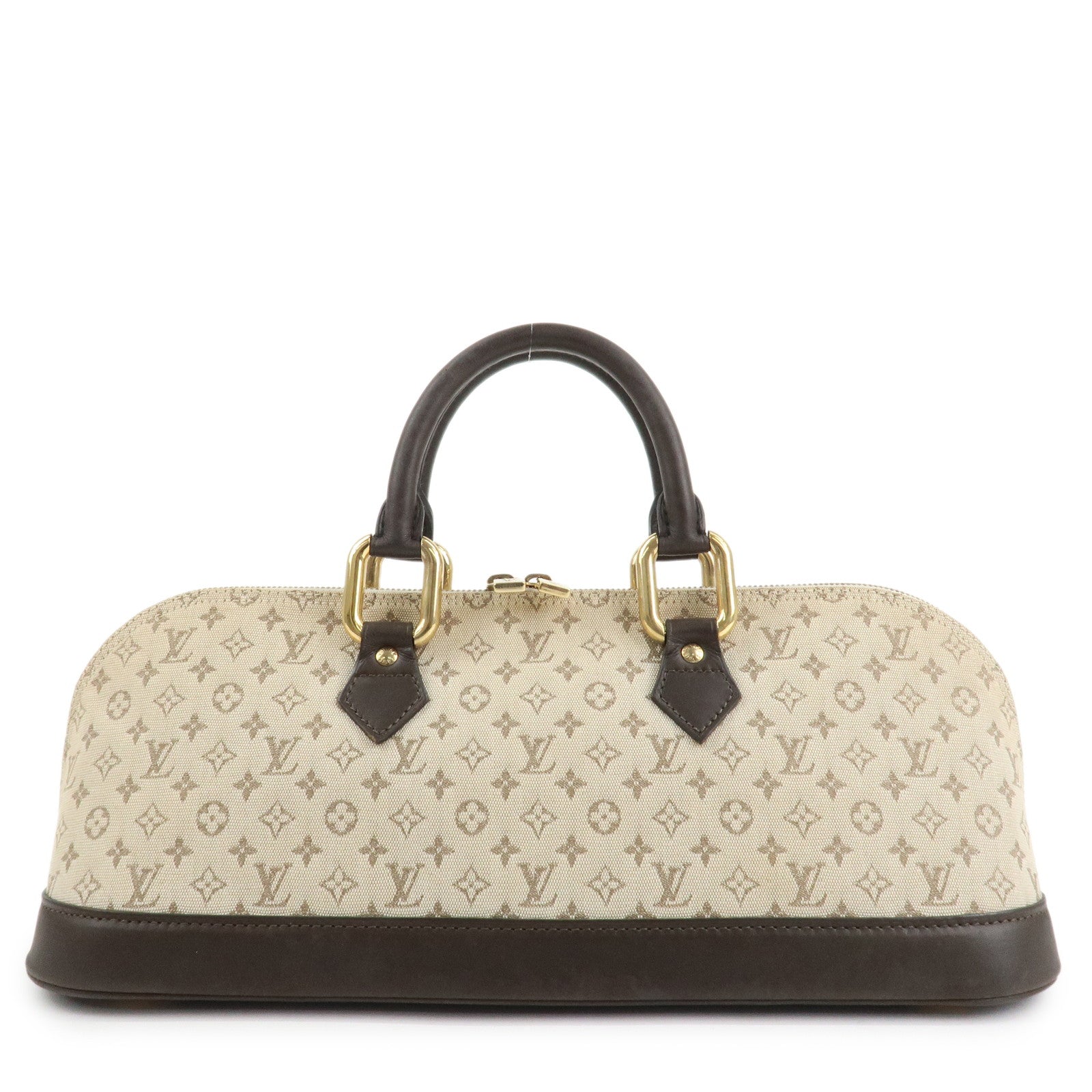 Louis Vuitton Monogram Mini Leather Canvas Hand Bag Khaki M92205 Used