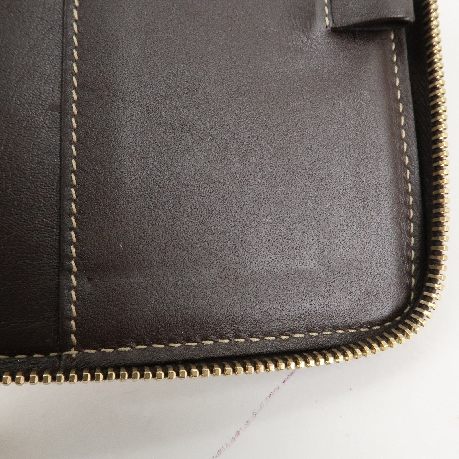 GUCCI GG Canvas Leather Planner Cover Brown Beige Gold HDW 233152 Used