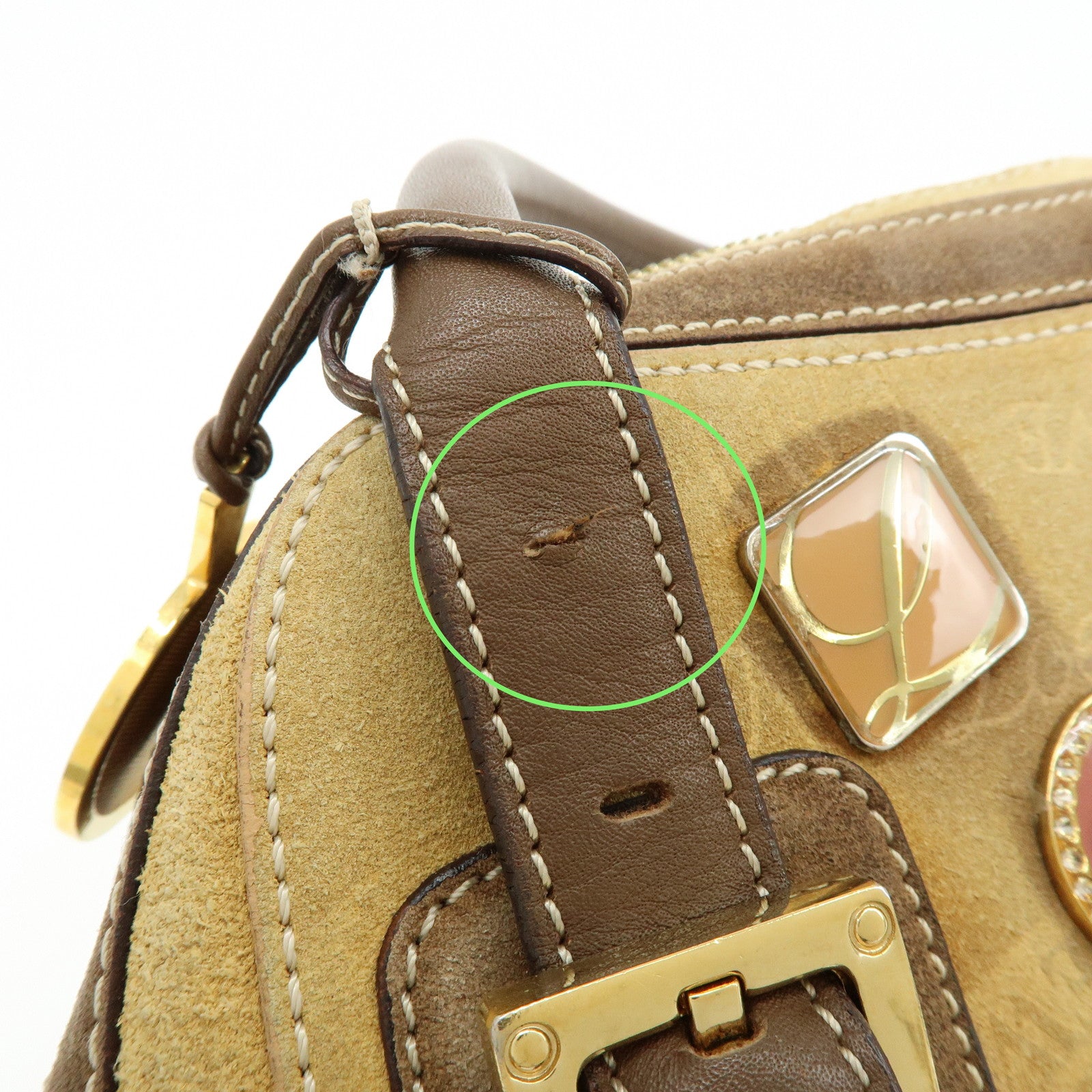 LOEWE Senda Suede Leather Shoulder Hand Bag 160ANIVERSARIO Brown