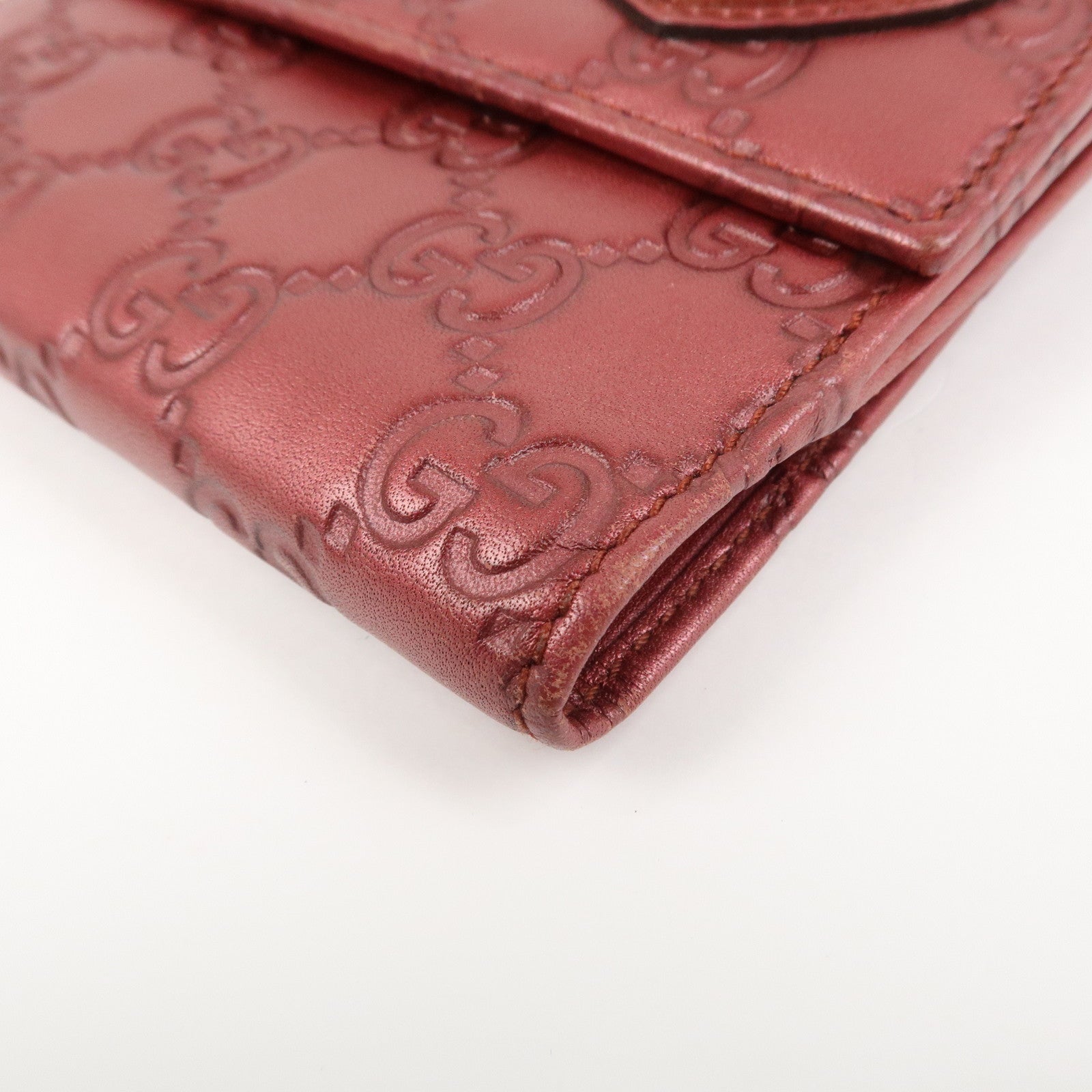 GUCCI Lovely Heart Guccissima W Hook Bi-fold Compact Wallet 245727